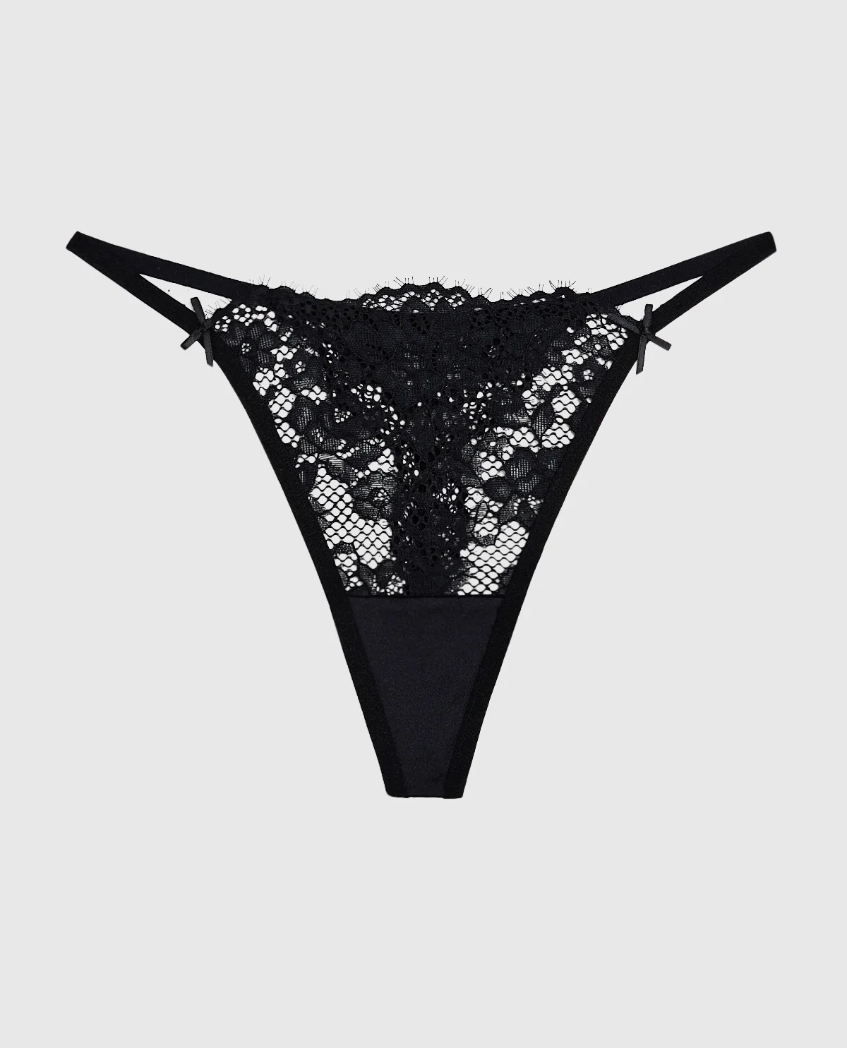 Allover Lace High Leg G-String Panty in Black - Image 4