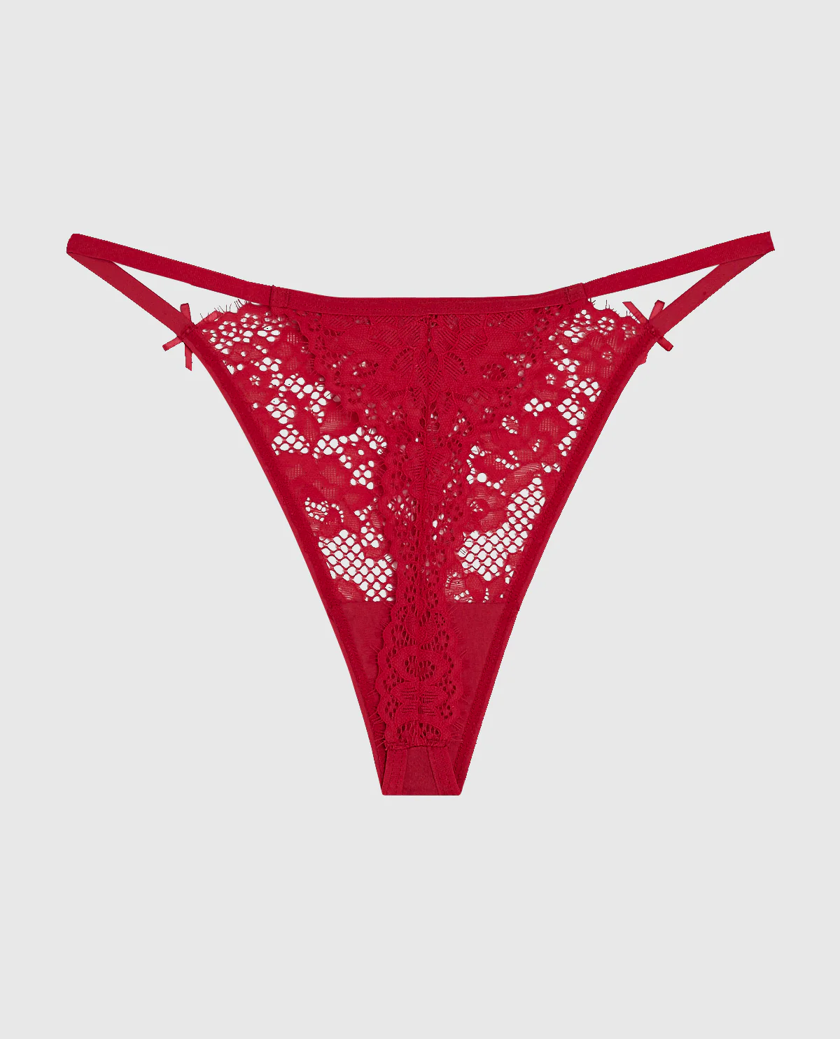 Allover Lace High Leg G-String Panty in Cosmo Red - Image 5