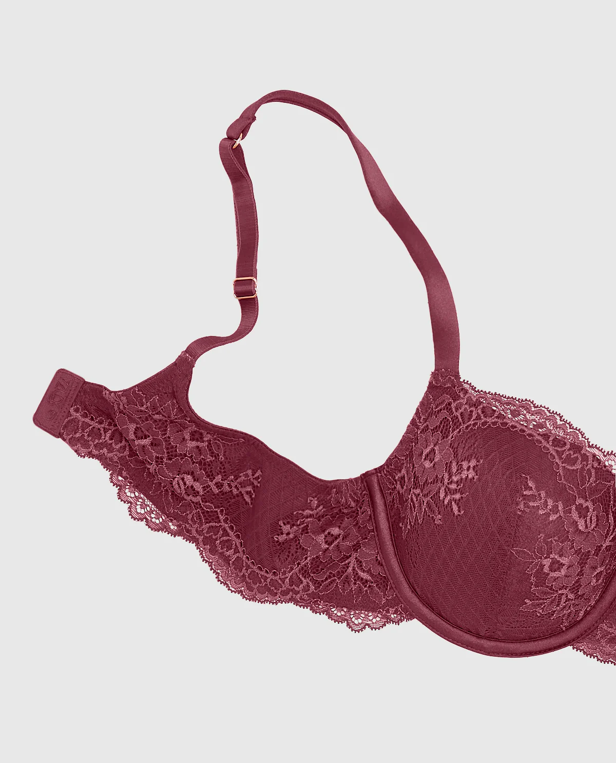Allover Lace Lightly Lined Balconette Bra in Opulent Red - Image 5
