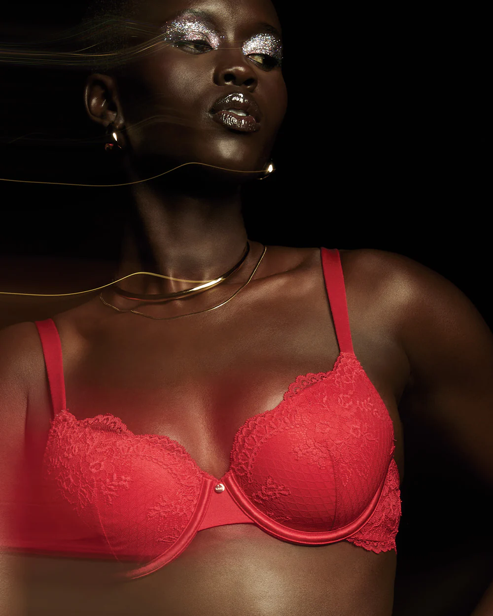 Allover Lace Lightly Lined Full Coverage Bra in Cosmo Red - Image 6