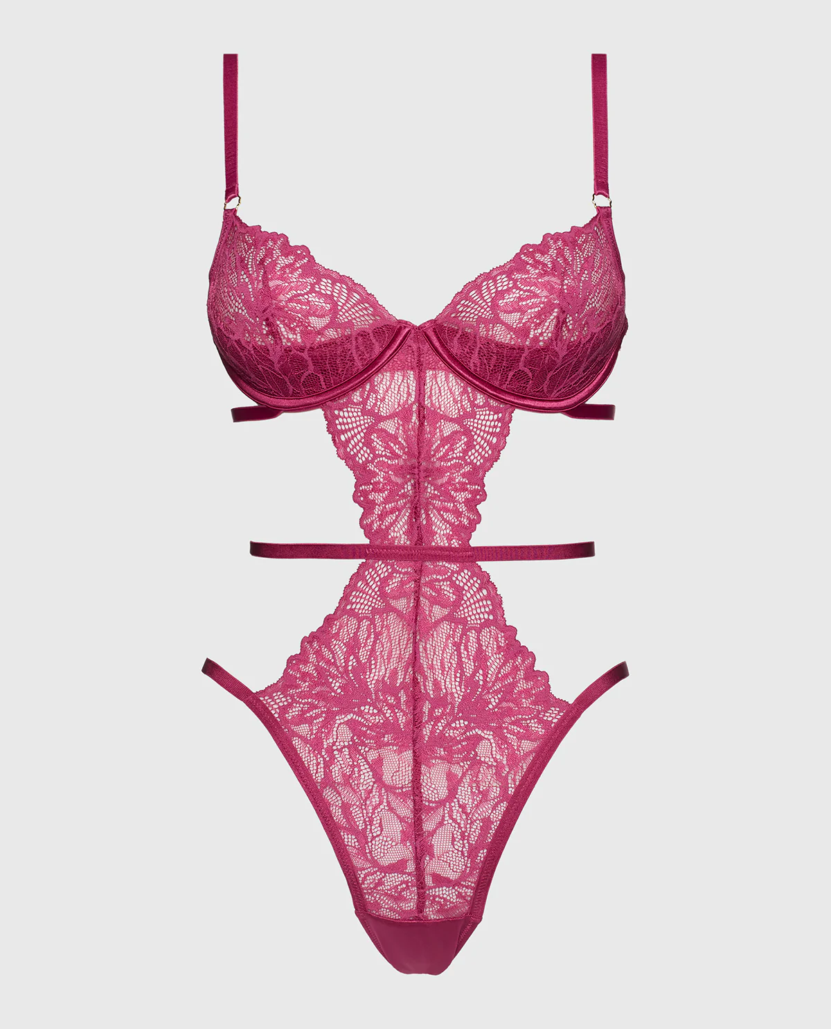Barely There Unlined Bodysuit in Electric Rouge - Image 4
