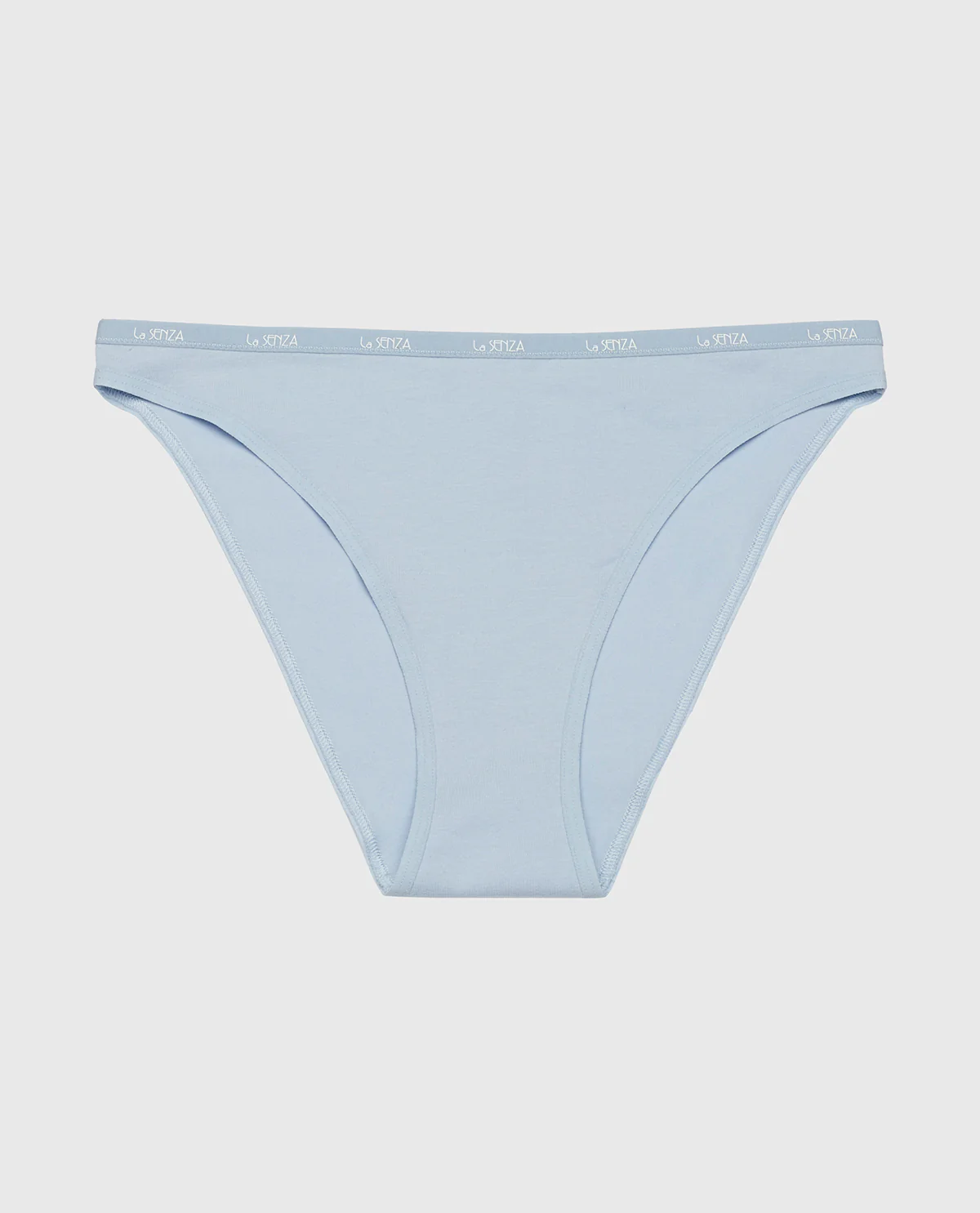 Bikini Panty with Logo Trim in Subdued Blue - Image 4