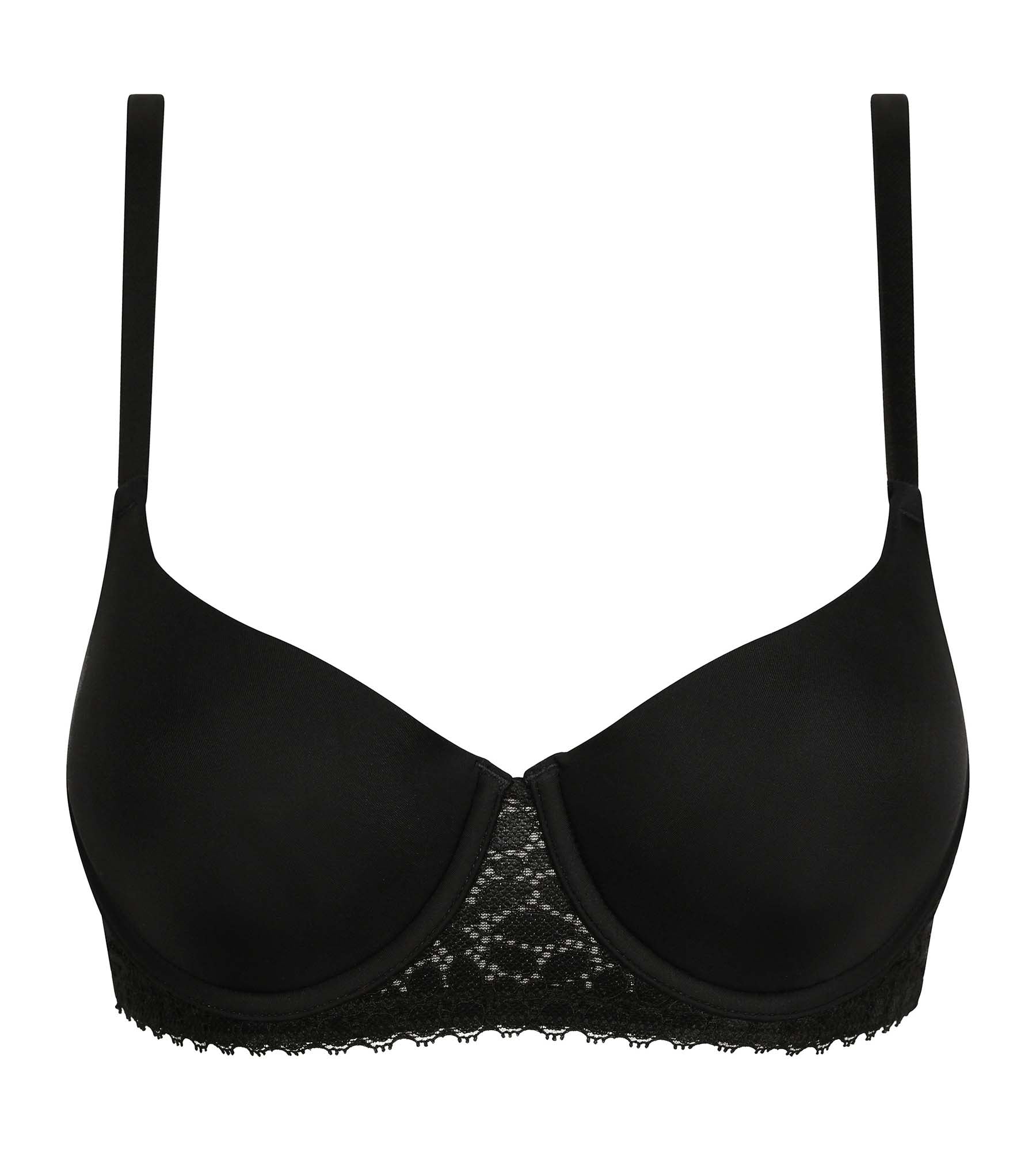 Black Daily Dentelle microfiber underwired basket bra in Tuexdo Black