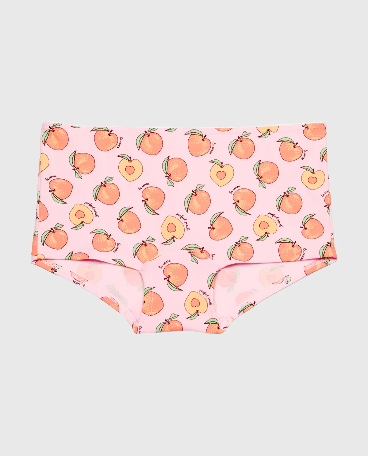 Boyshort Cotton Panty and Picot Trim in Perfect Peach - Image 4