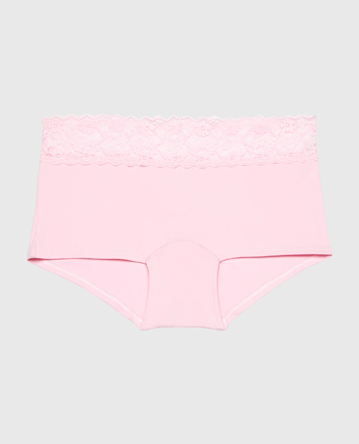 Boyshort Cotton Panty With Lace Trim in Sweet Dream - Image 4