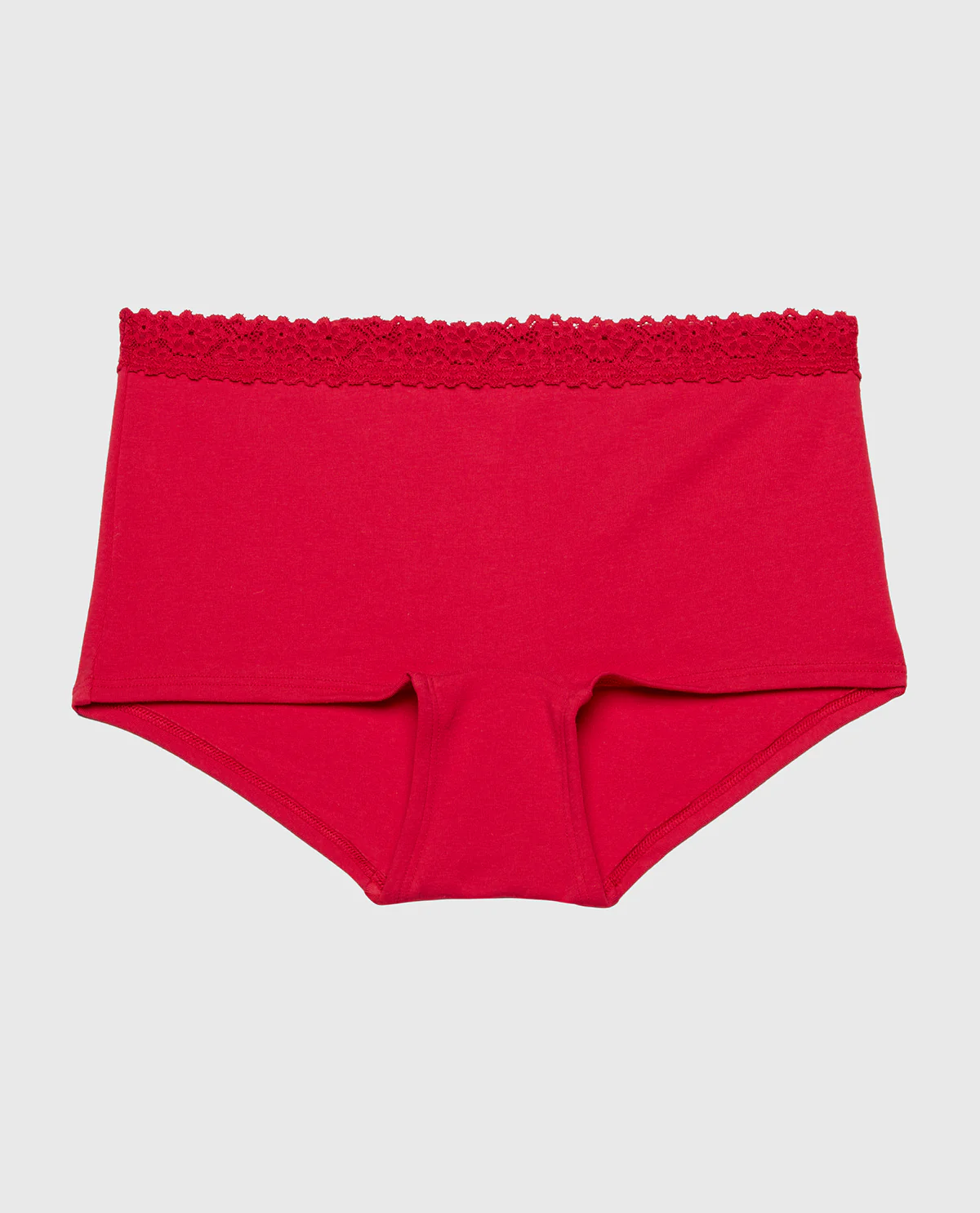 Boyshort Pantie with Cozy Trim in Crimson - Image 4