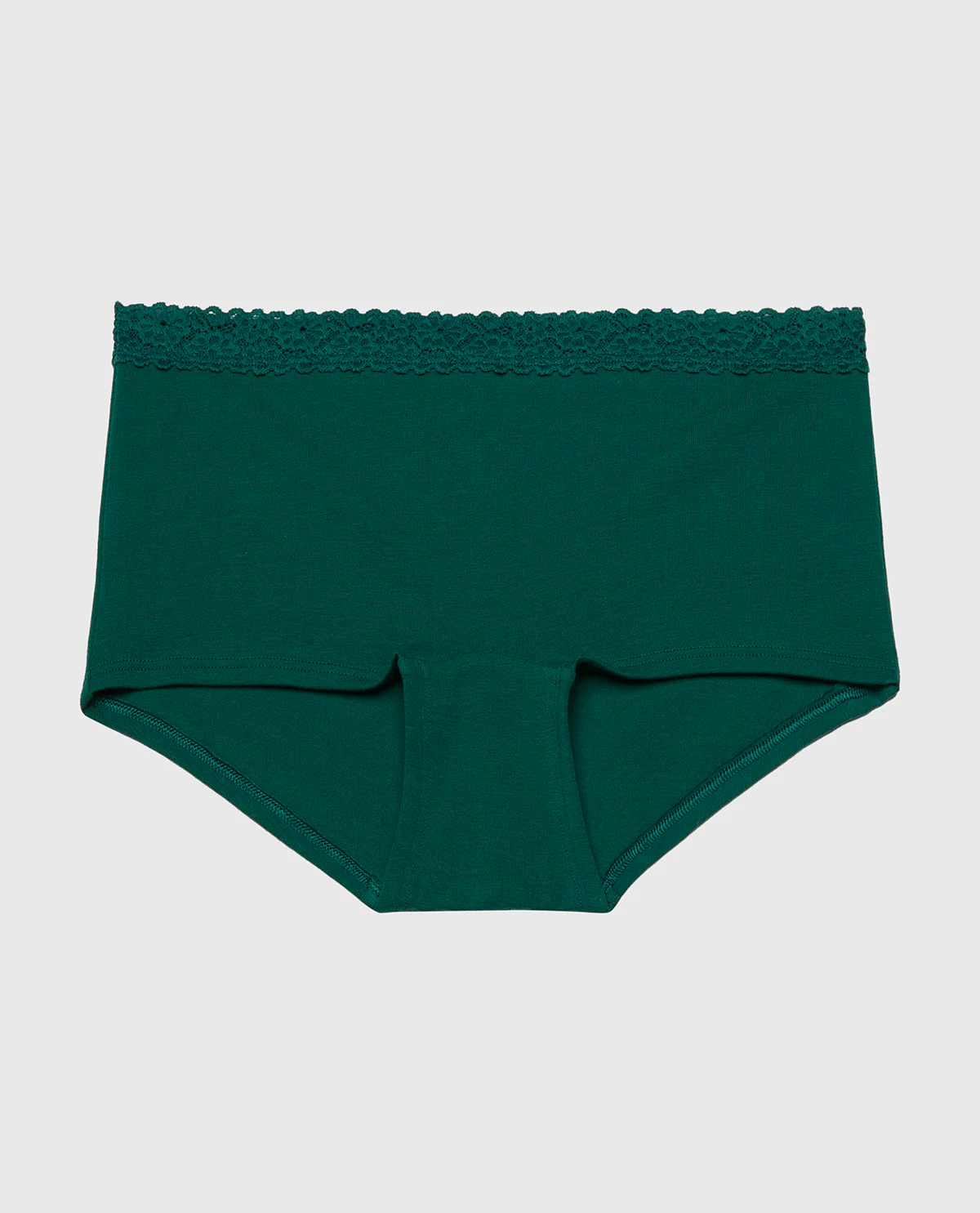 Boyshort Pantie with Cozy Trim in Emerald Green - Image 4