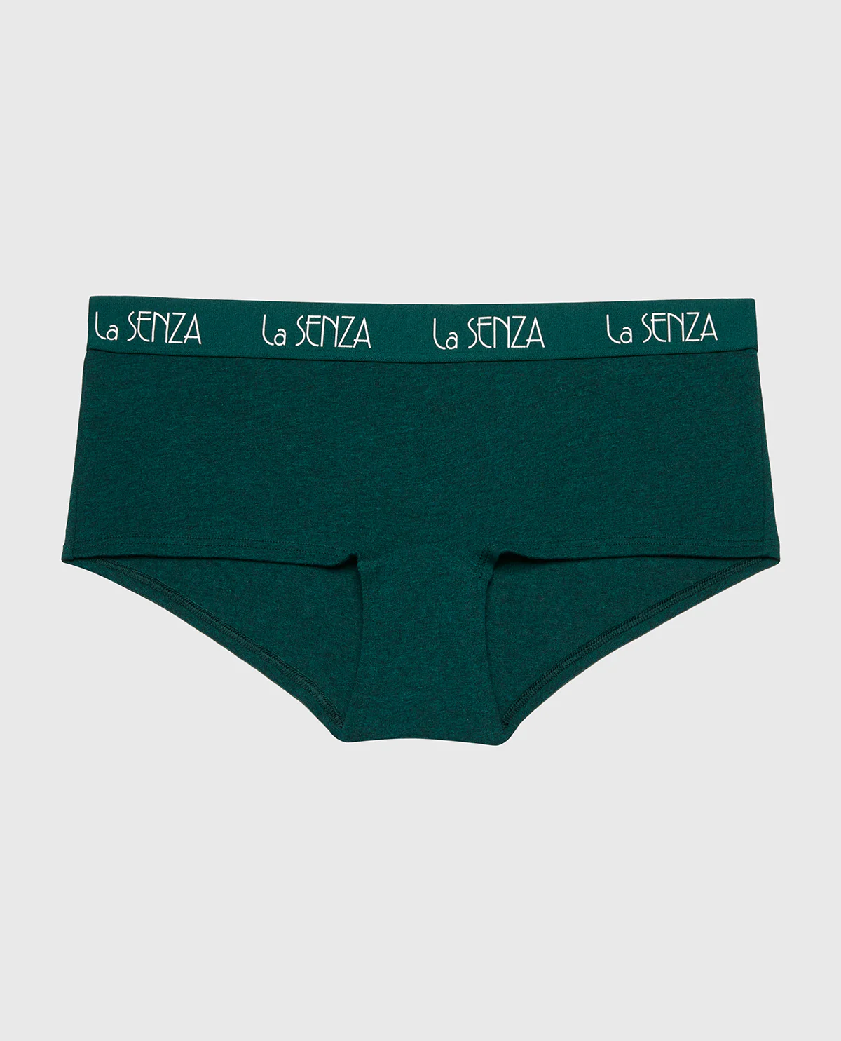 Boyshort Panty with Art Deco Logo in Emerald Green Heather - Image 4