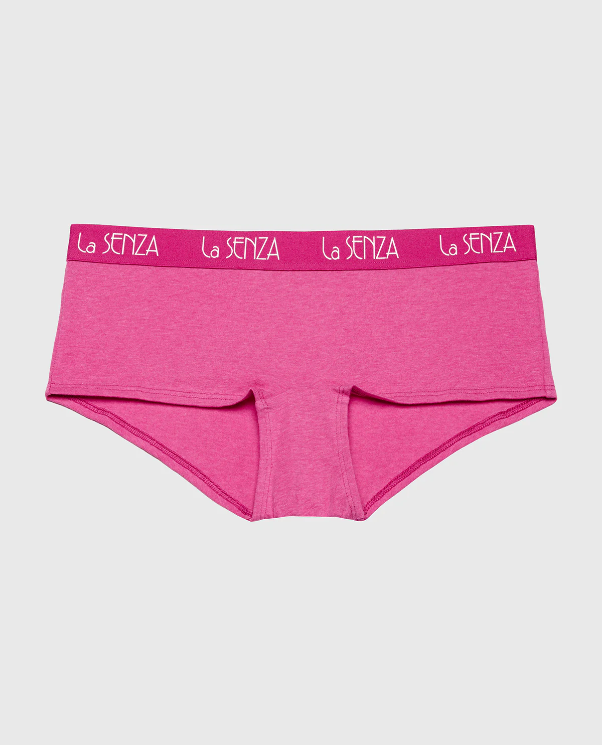 Boyshort Panty with Art Deco Logo in Fuchsia Red Heather - Image 4