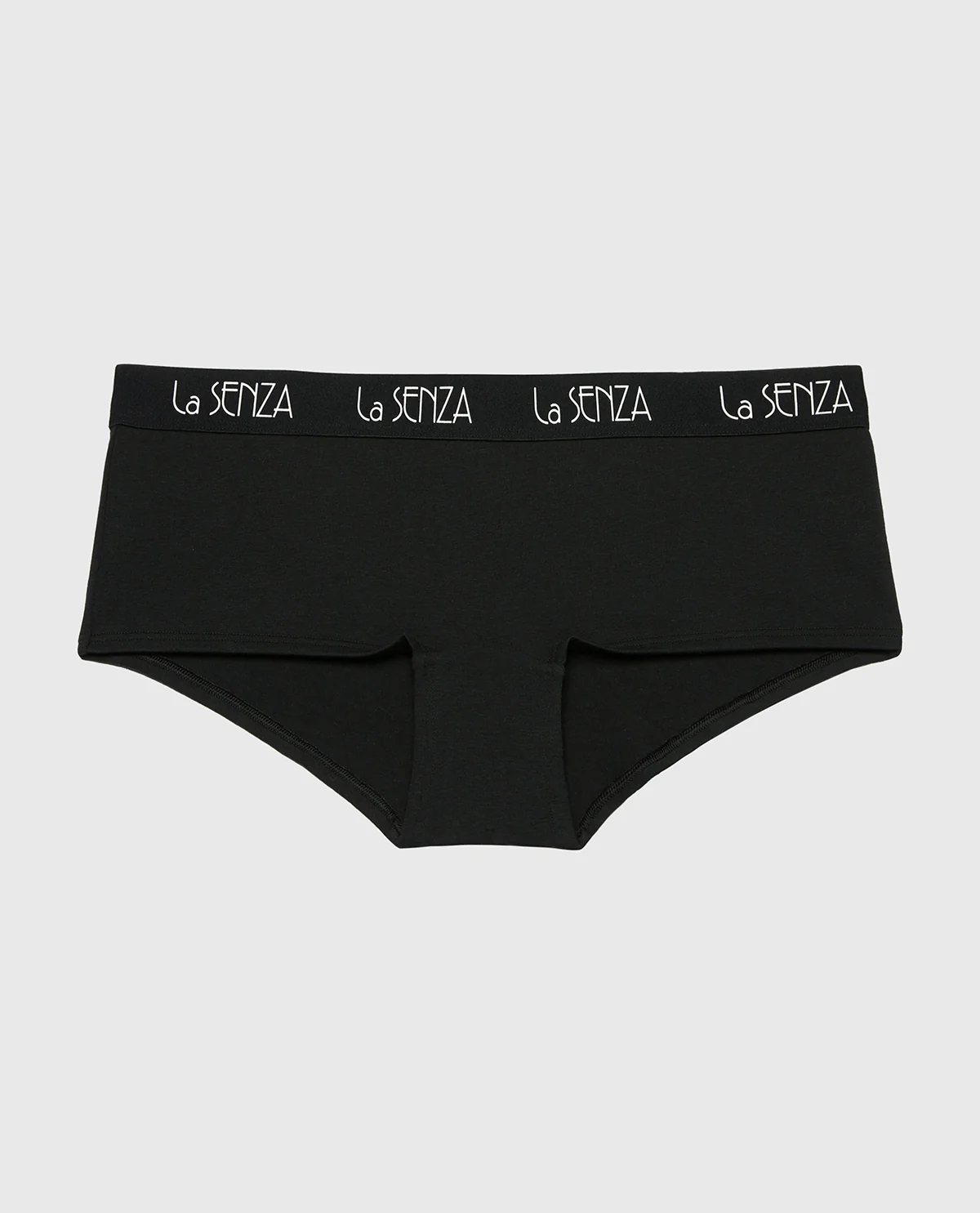 Boyshort Panty with  Art Deco Logo in Tuxedo Black - Image 4