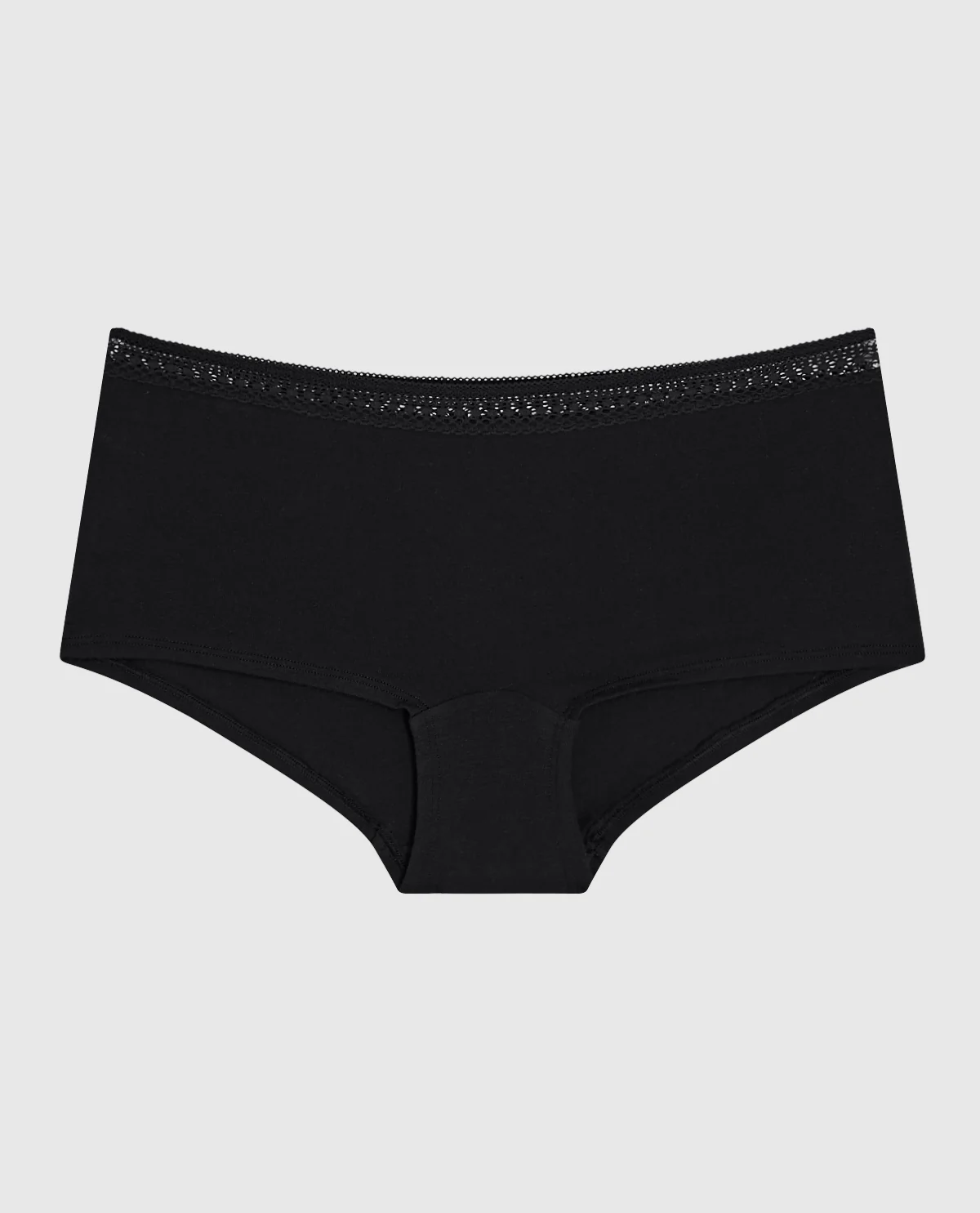Boyshort Panty with Elemental Lace in Black - Image 4