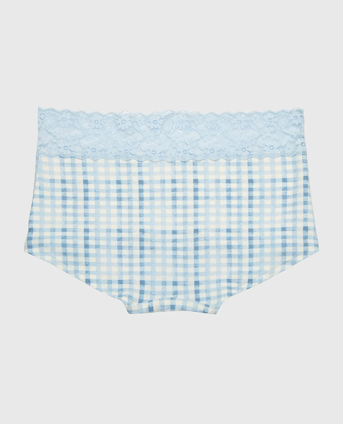Boyshort Panty With Lace Trim in Breezy Gingham - Image 5