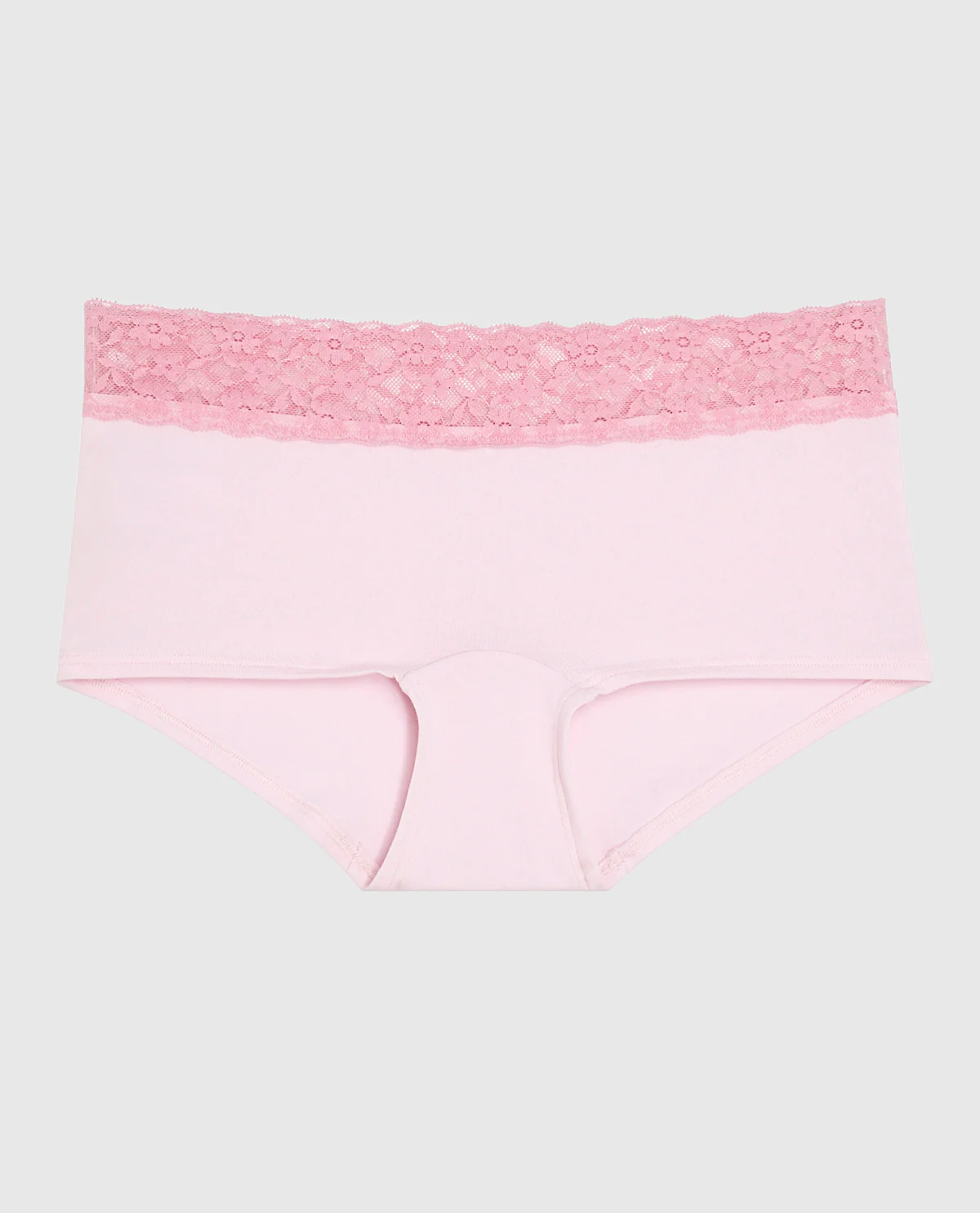 Boyshort Panty with Lace Trim in Pink - Image 4