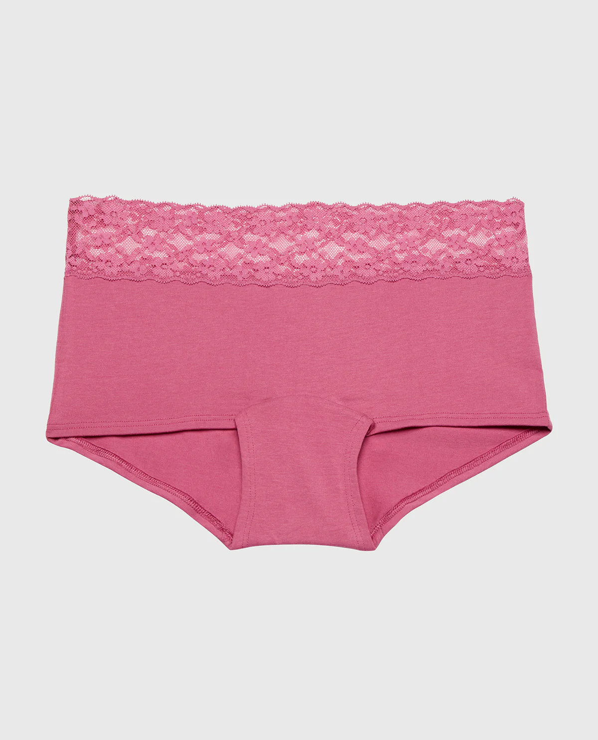 Boyshort Panty With Lace Trim  in Red Violet - Image 4