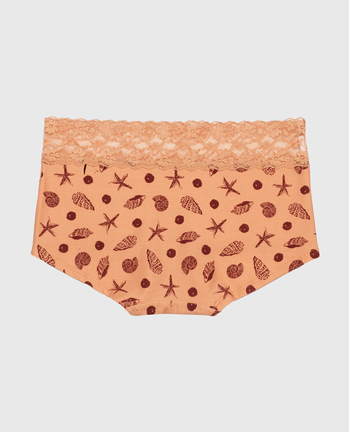 Boyshort Panty with Lace Trim in She Sells Sea Shells - Image 5