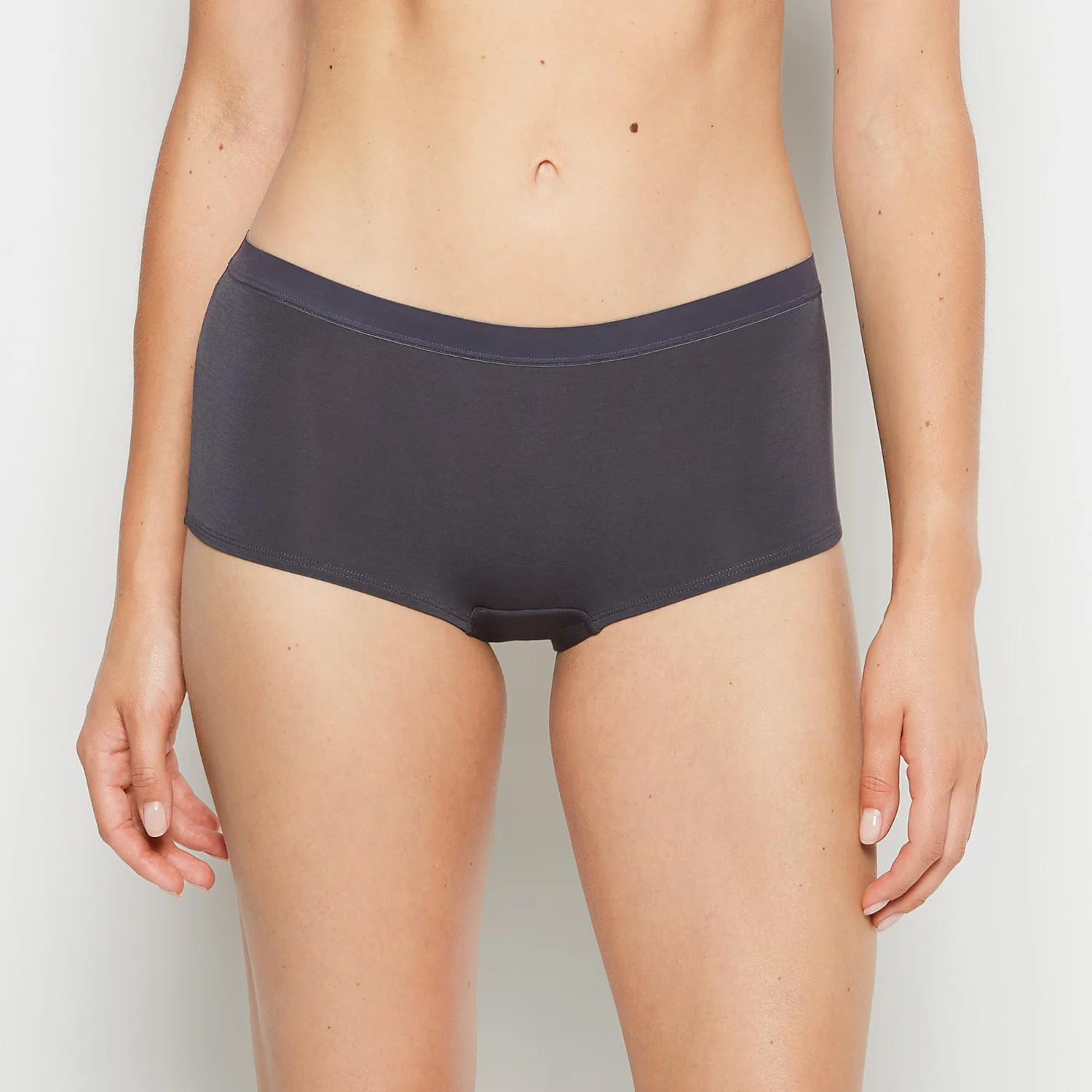Boyshort Panty With Vanishing Trim in Ebony