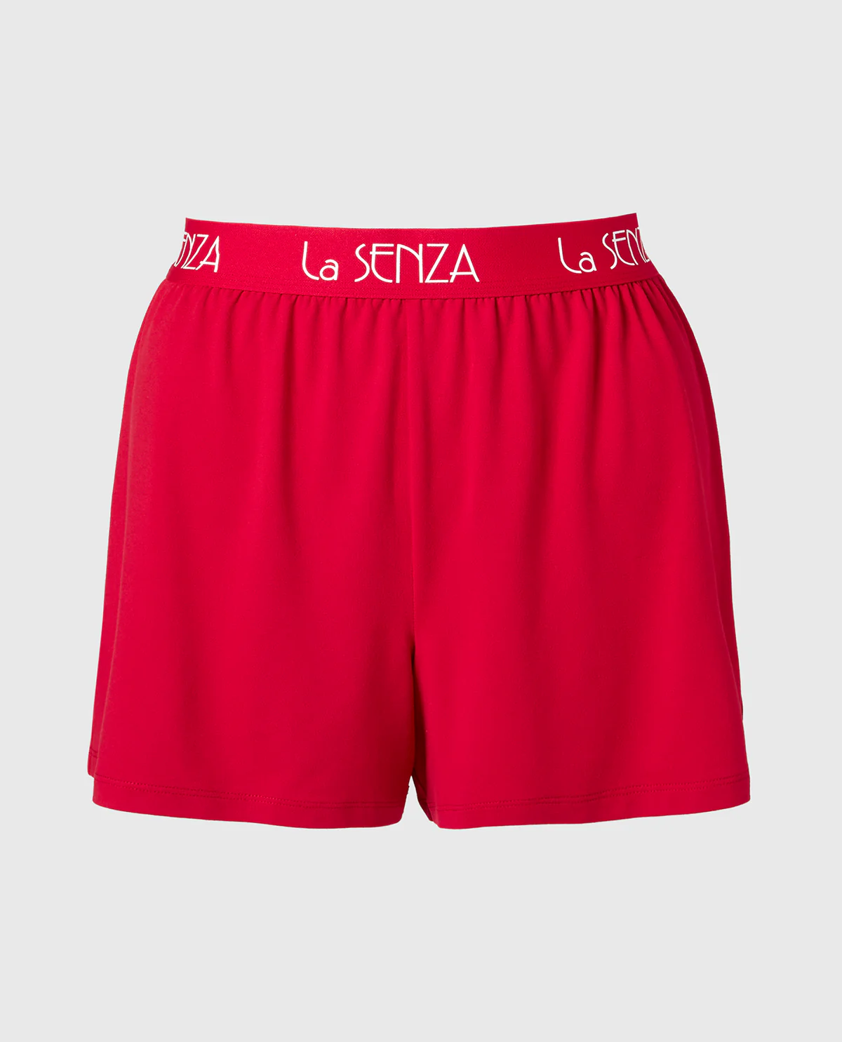 Brush Jersey Shorts with art deco logo in Crimson - Image 4