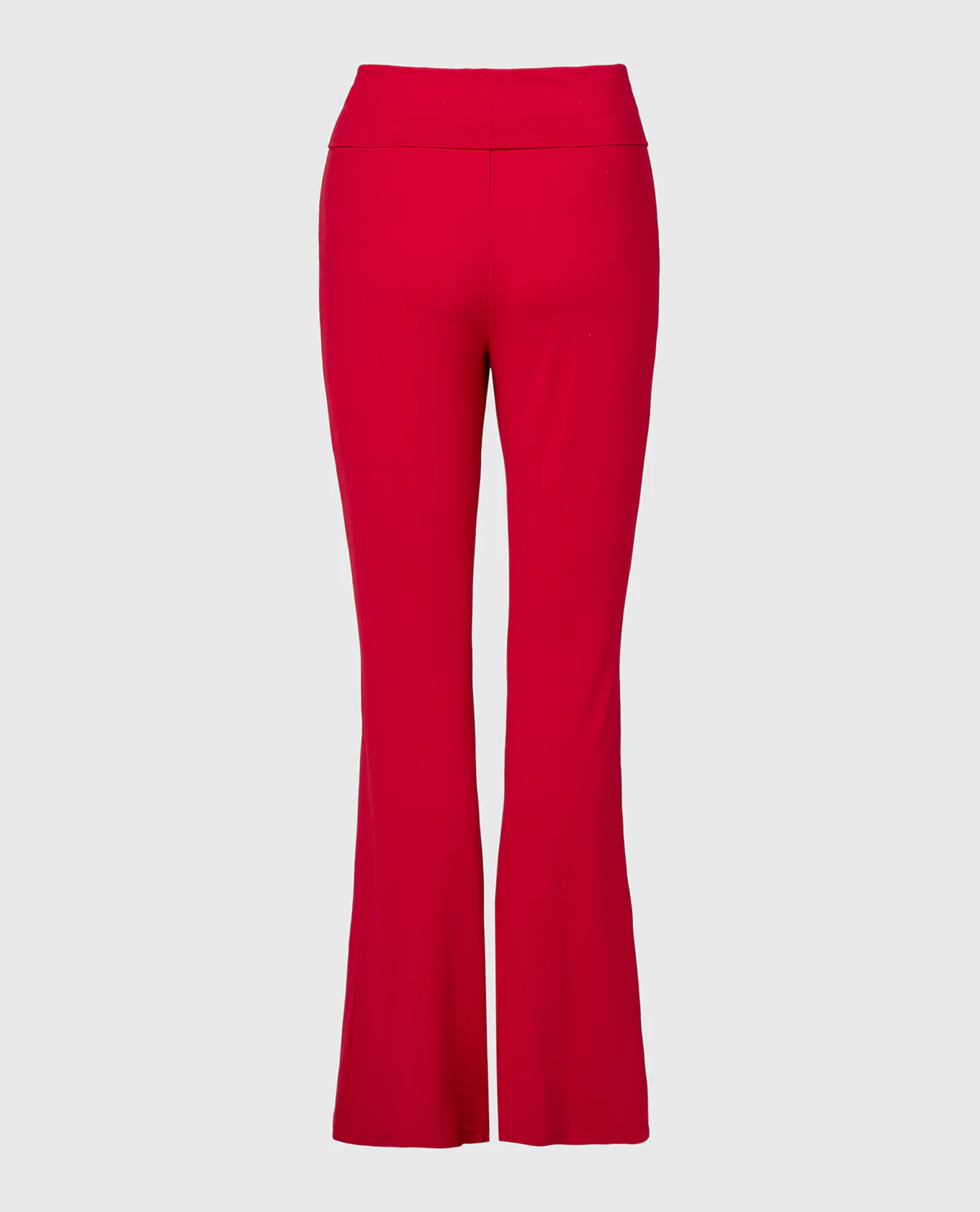 Brushed Jersey Fold over flare leg pant in Crimson - Image 5