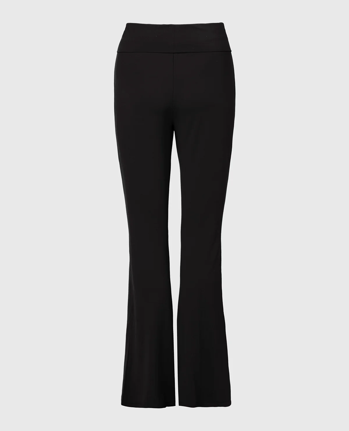Brushed Jersey Fold over flare leg pant in Tuxedo Black - Image 5