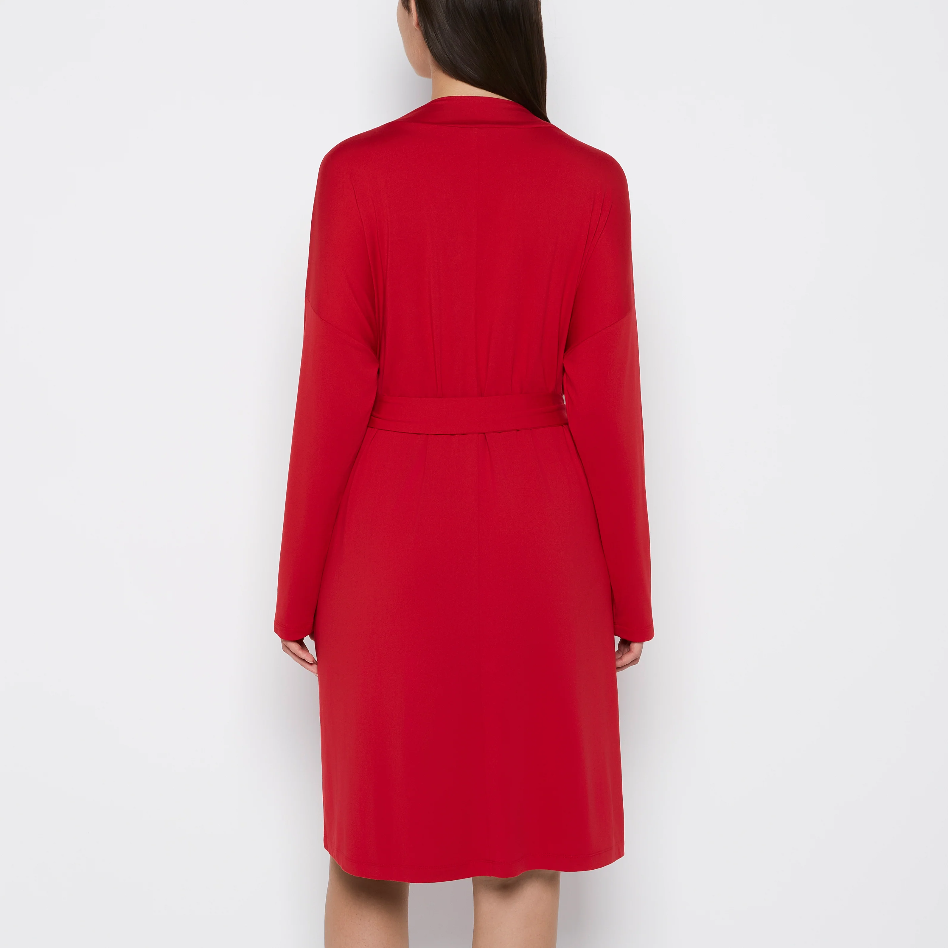 Brushed Jersey Robe in Crimson - Image 3