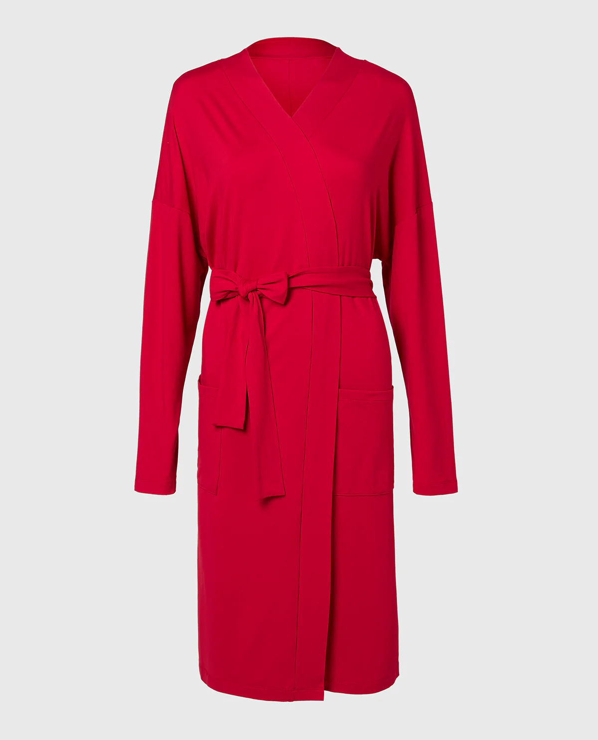 Brushed Jersey Robe in Crimson - Image 4