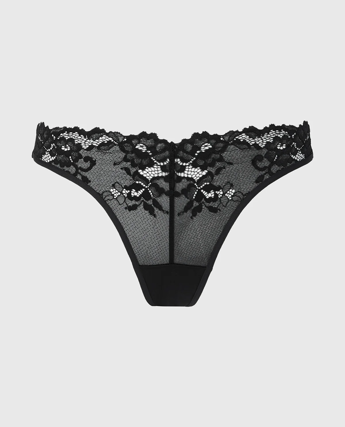 Bumless Bikini with Romantic Lace in Tuxedo Black - Image 4