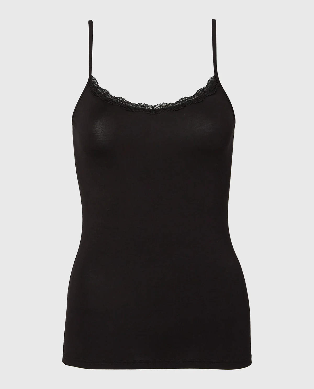 Cami with Lace Trim in Tuxedo Black - Image 4