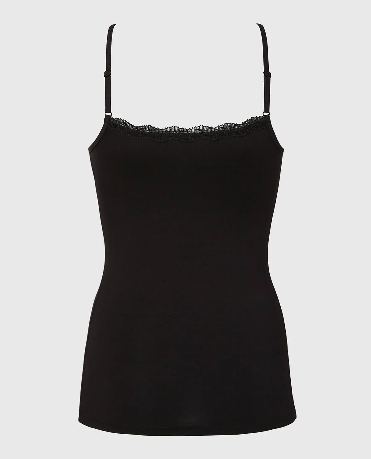 Cami with Lace Trim in Tuxedo Black - Image 5