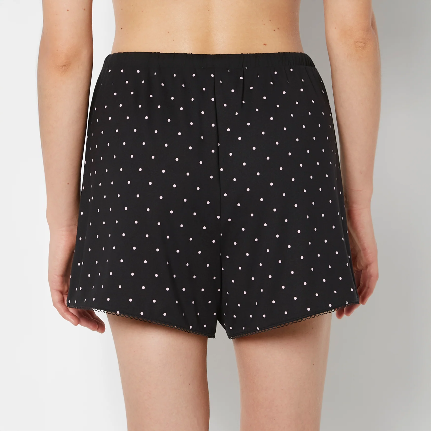 Casual Sleep Jersey Short with Picot Trim in Tiny Dot - Image 3