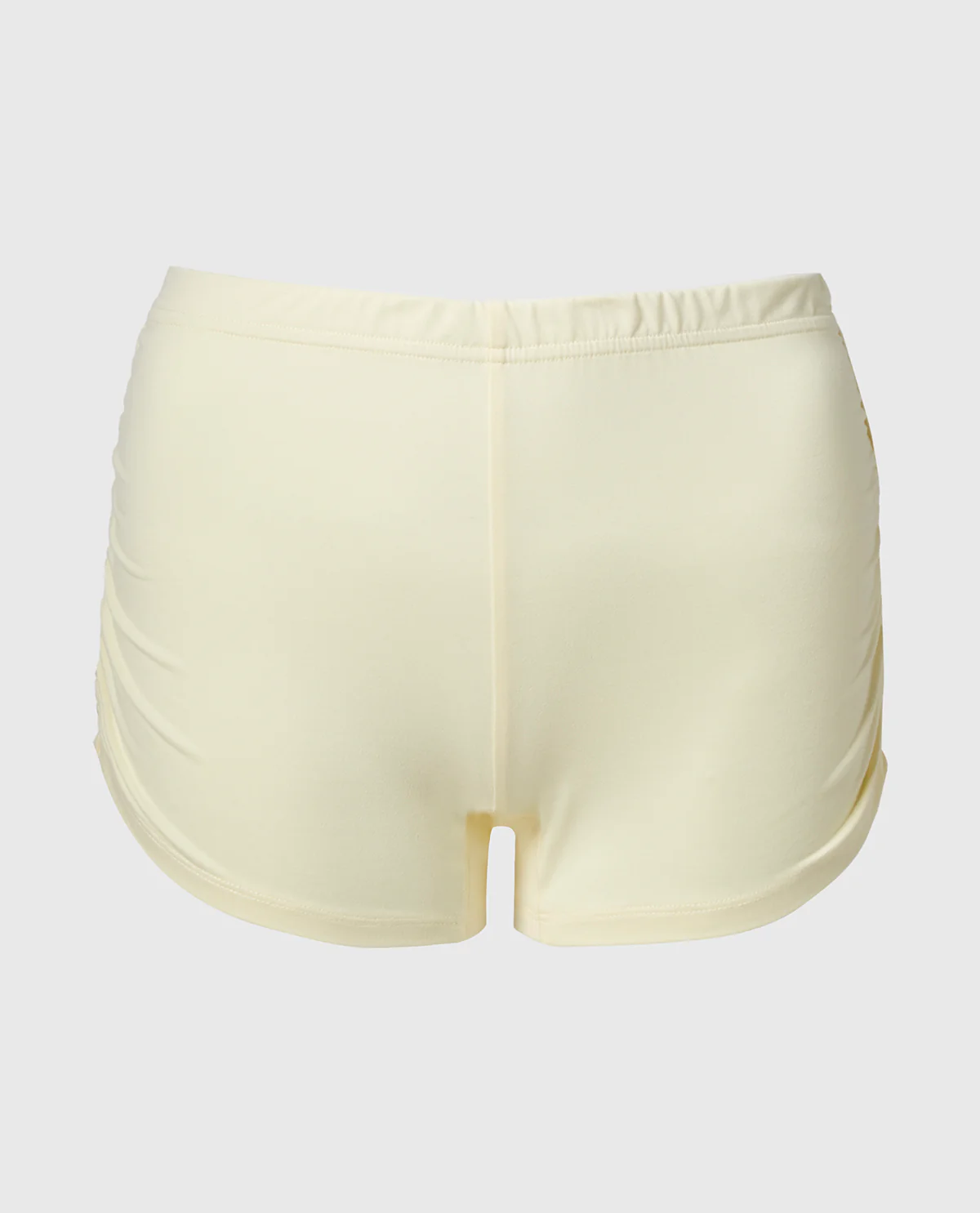 Casual Sleep Jersey Side Scrunch Short in Lemon Icing - Image 4