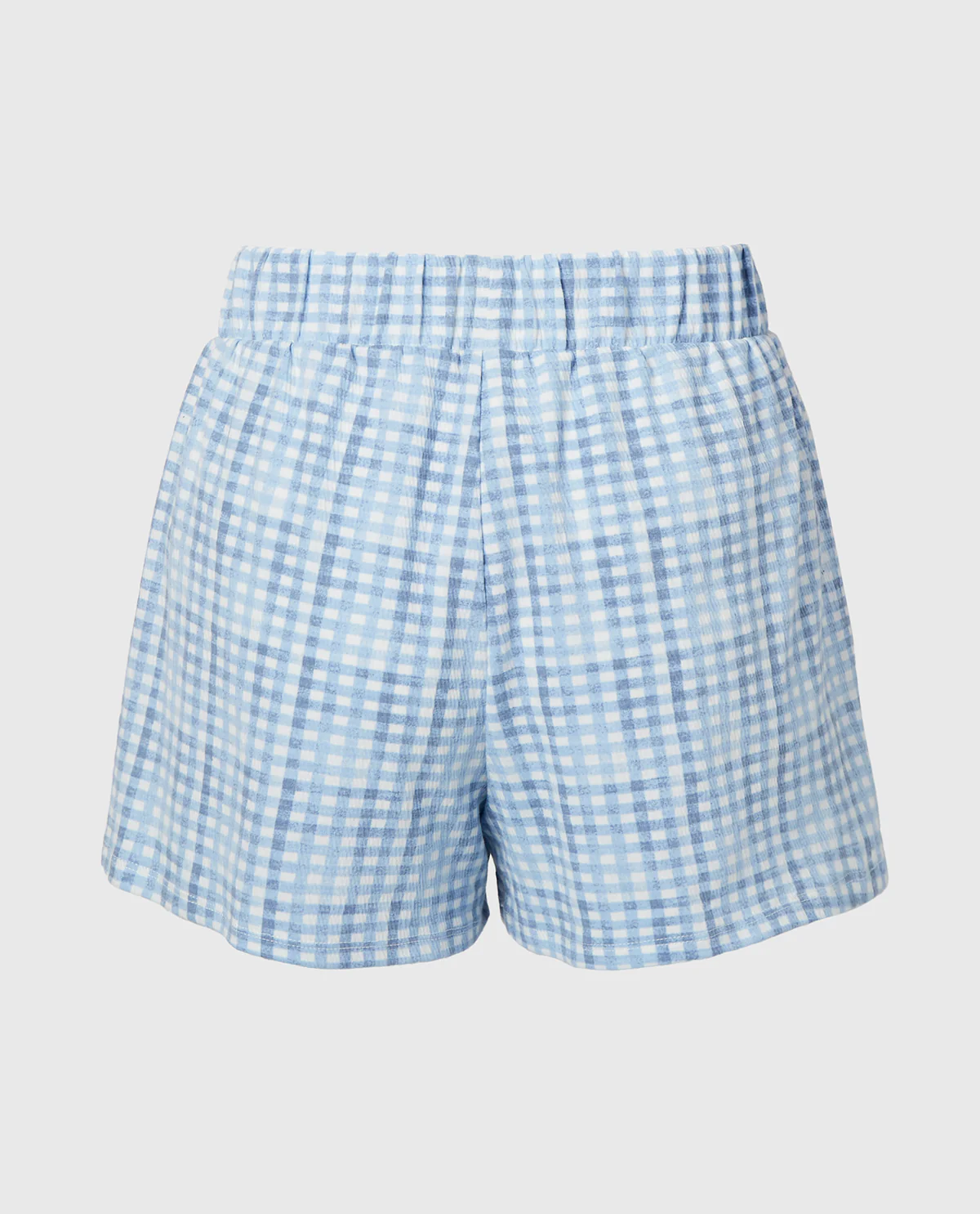 Casual Sleep Textured Knit Boxer Short in Breezy Gingham - Image 5
