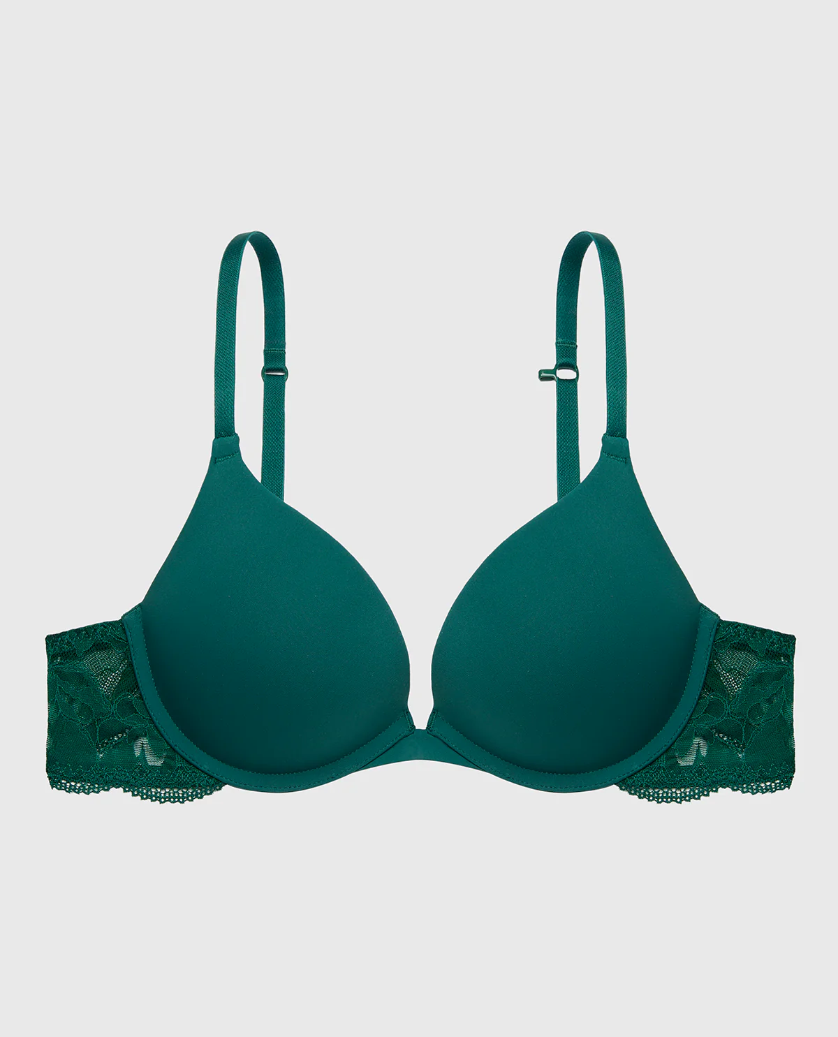 Charmed Micro Cup Bra with Lace Wing in Emerald Green - Image 5