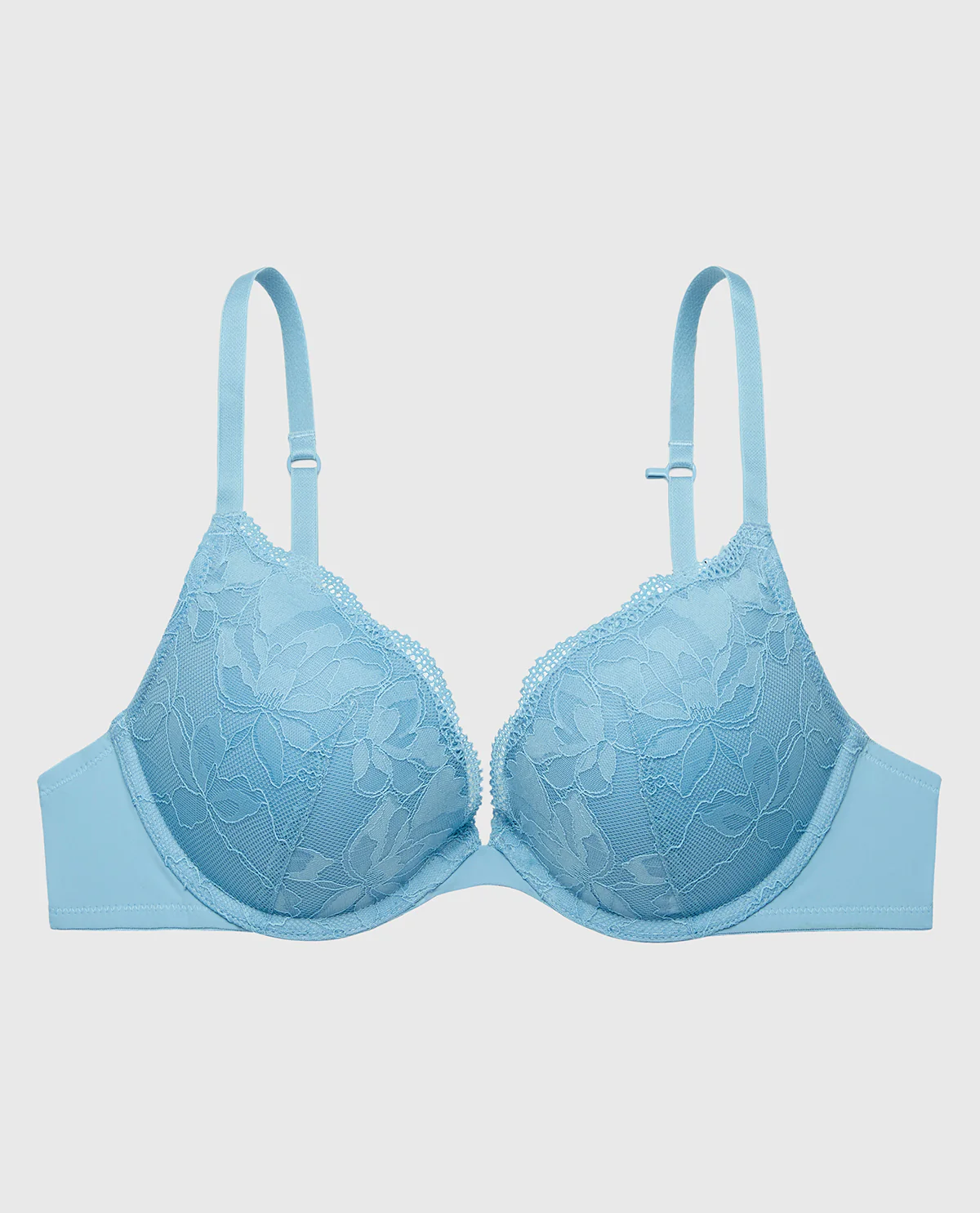 Charmed Push Up Plunge Lace Cup Bra in Glacier Lake - Image 4