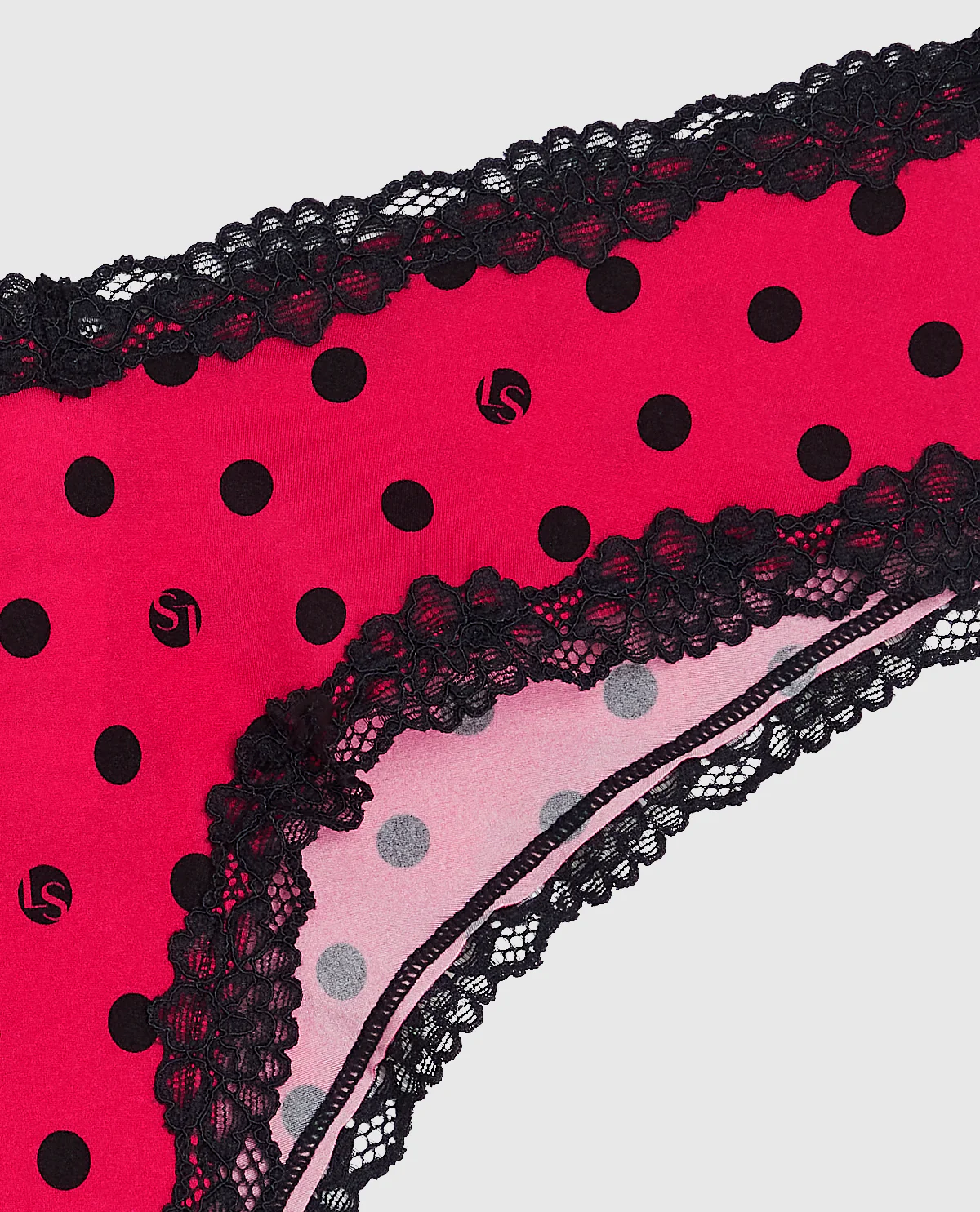 Cheeky Panty with Lace in LS Dot - Image 6