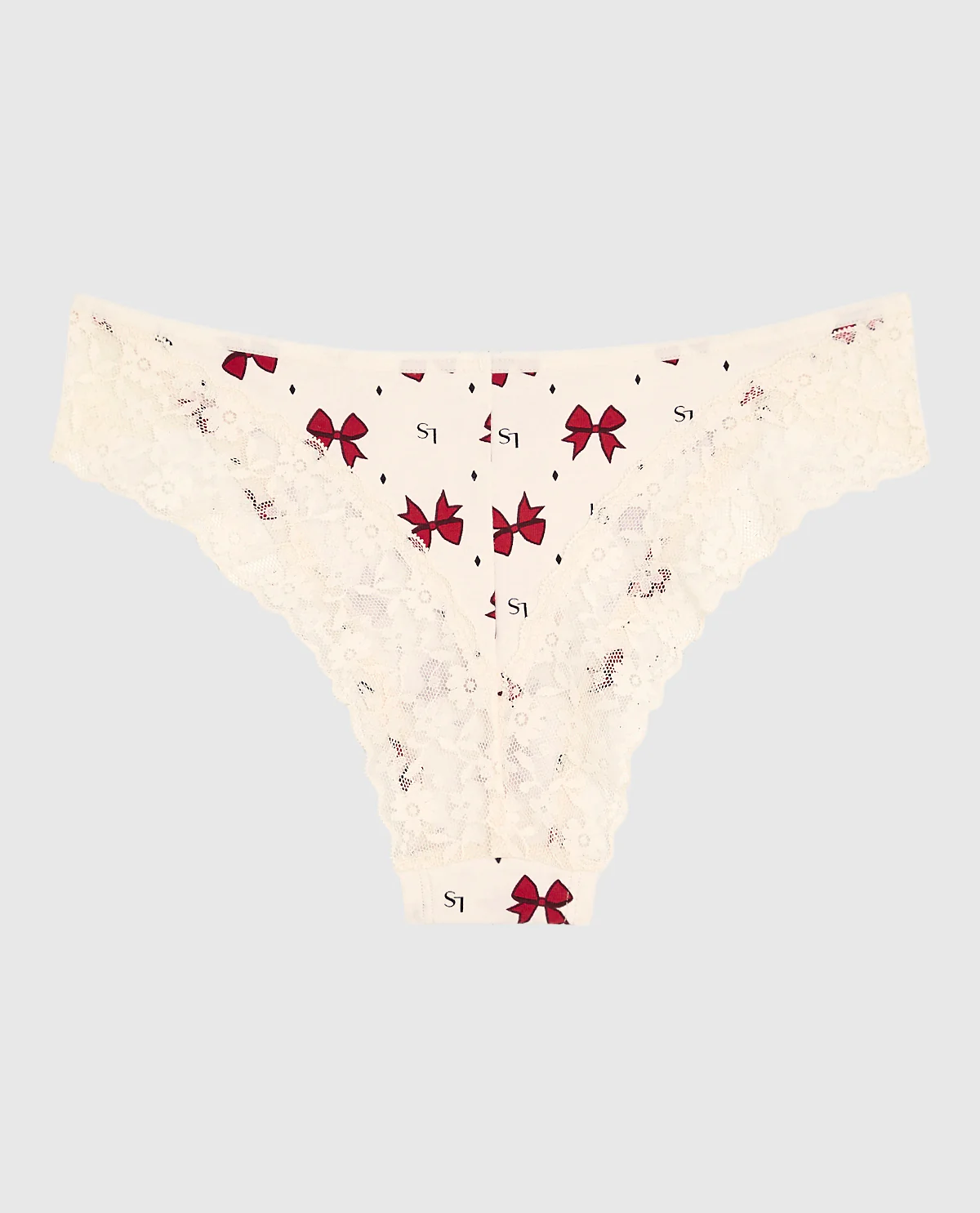 Cheeky Panty with Lace Trim in Bow to the Queen - Image 6
