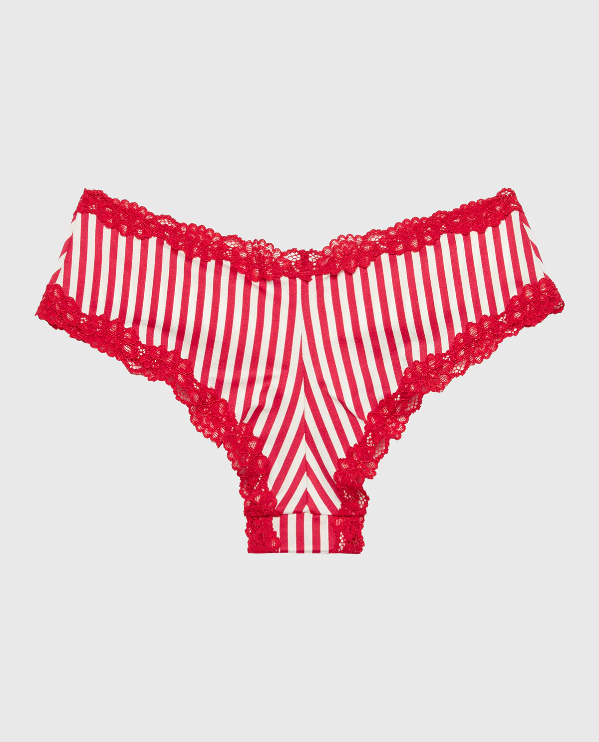 Cheeky Panty With Lace Trim in Candy Cane Stripe - Image 5