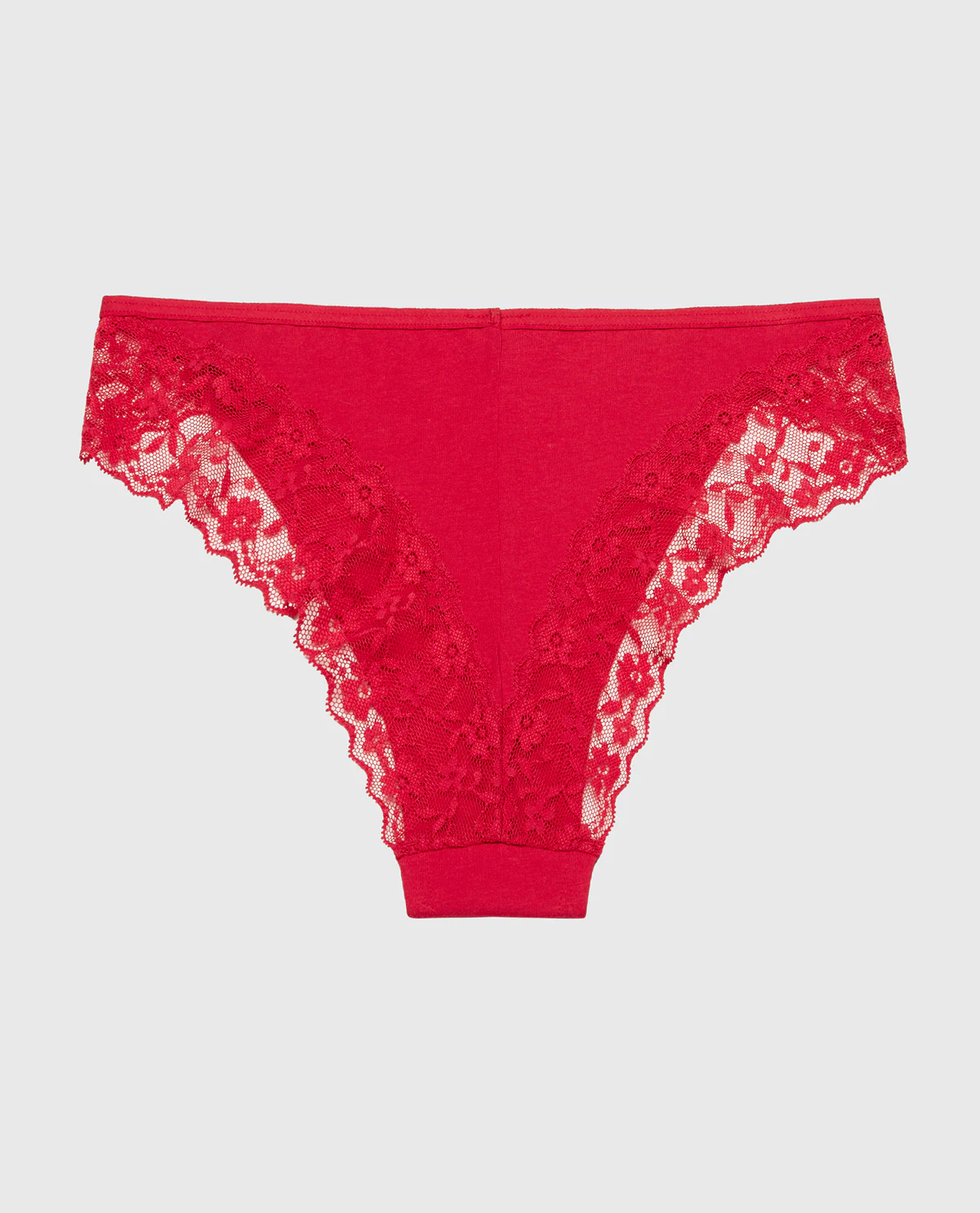 Cheeky Panty With Lace Trim in Crimson - Image 4