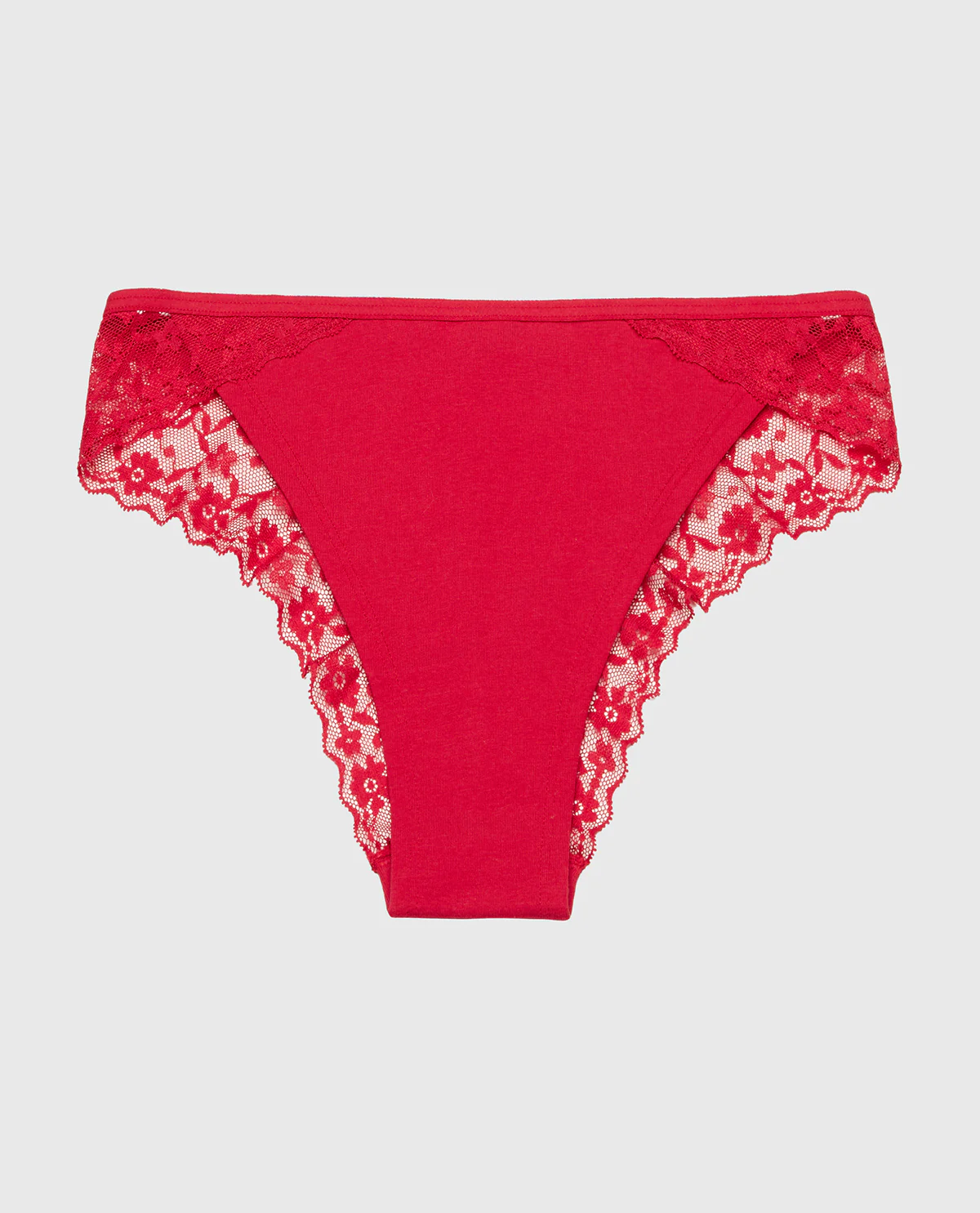 Cheeky Panty With Lace Trim in Crimson - Image 5