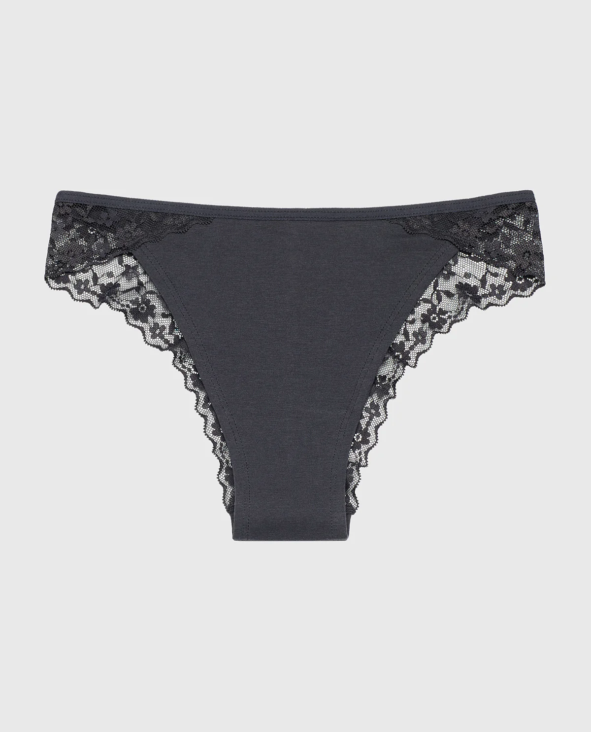 Cheeky Panty With Lace Trim in Ebony - Image 4
