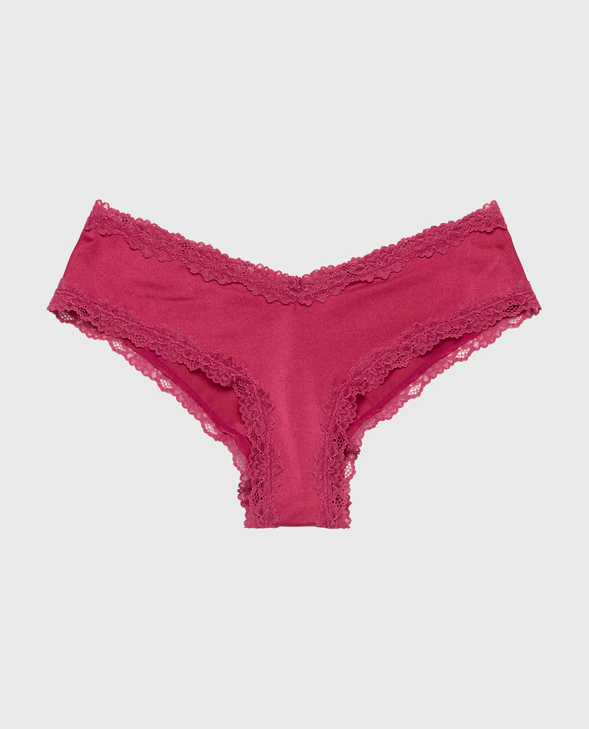 Cheeky Panty with Lace Trim in Electric Rouge - Image 4