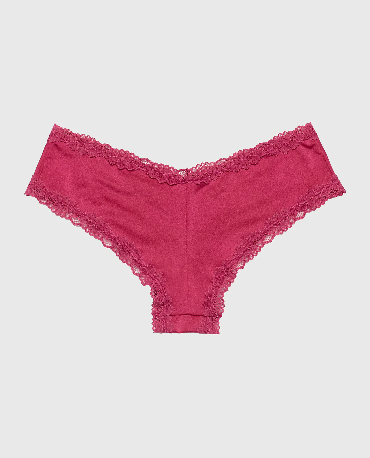 Cheeky Panty with Lace Trim in Electric Rouge - Image 5