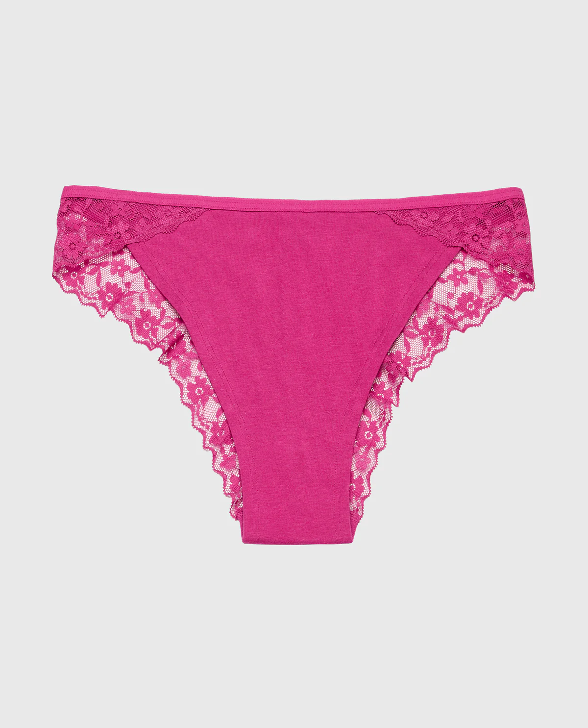 Cheeky Panty With Lace Trim in Fuchsia Red - Image 5