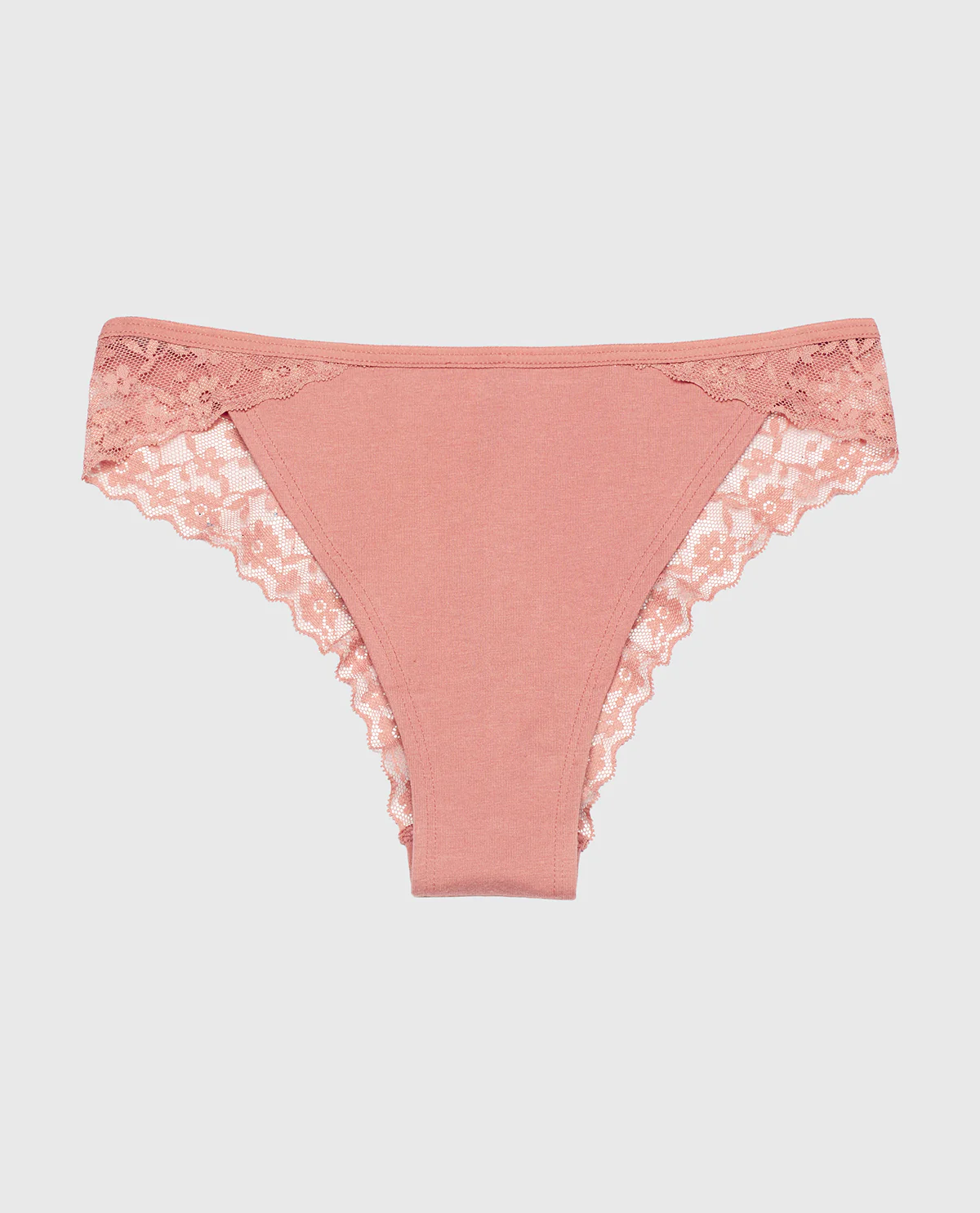 Cheeky Panty With Lace Trim in Old Rose - Image 4