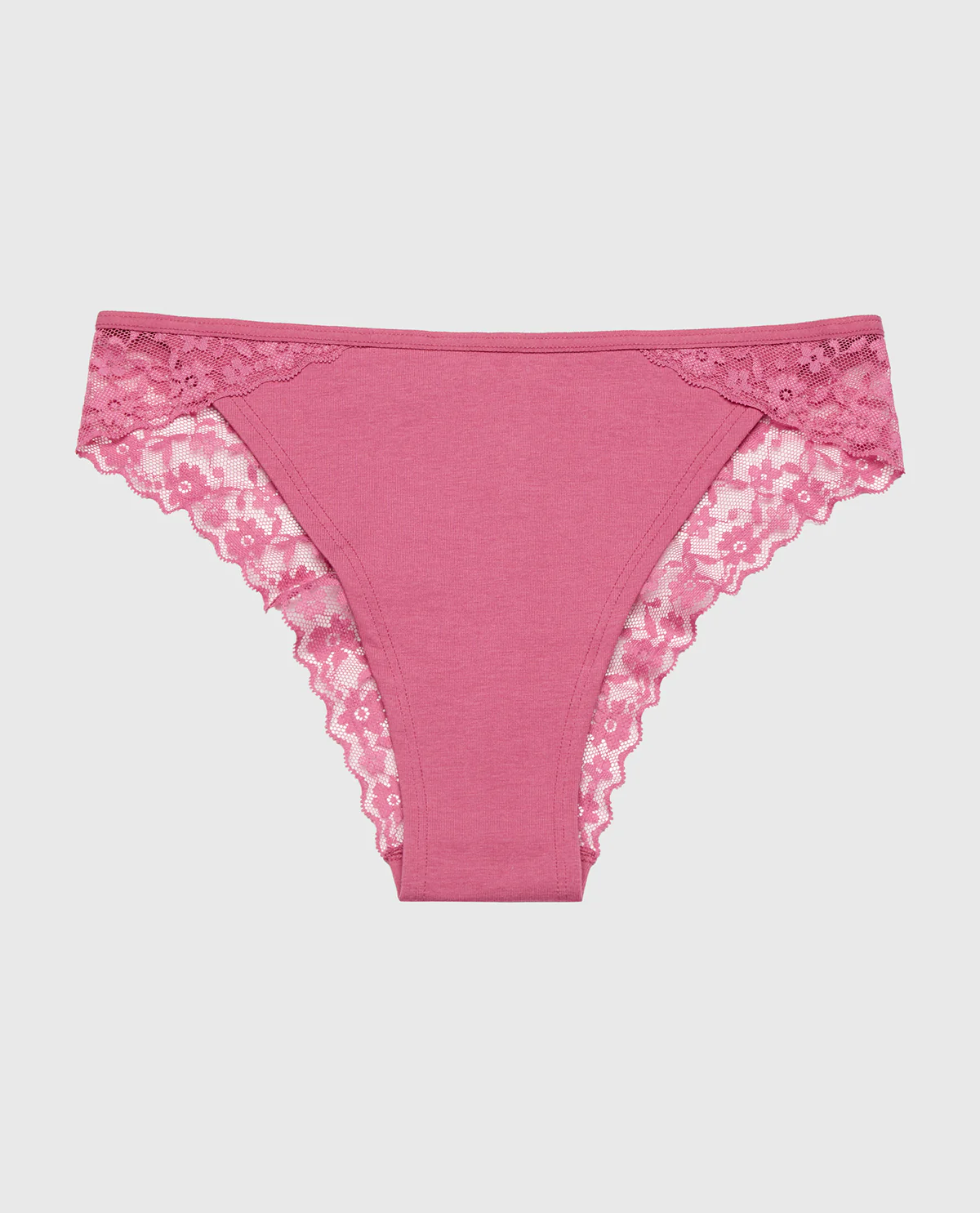 Cheeky Panty With Lace Trim in Red Violet - Image 4