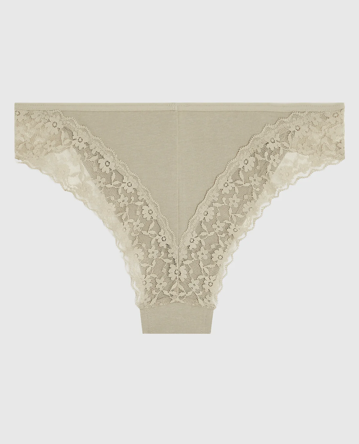 Cheeky Panty with Lace Trim in Stone Grey - Image 5