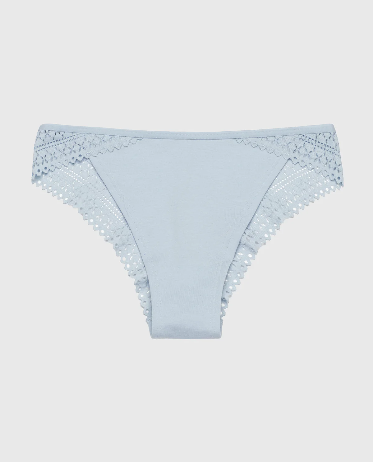 Cheeky Panty with Lace Trim in Subdued Blue - Image 4