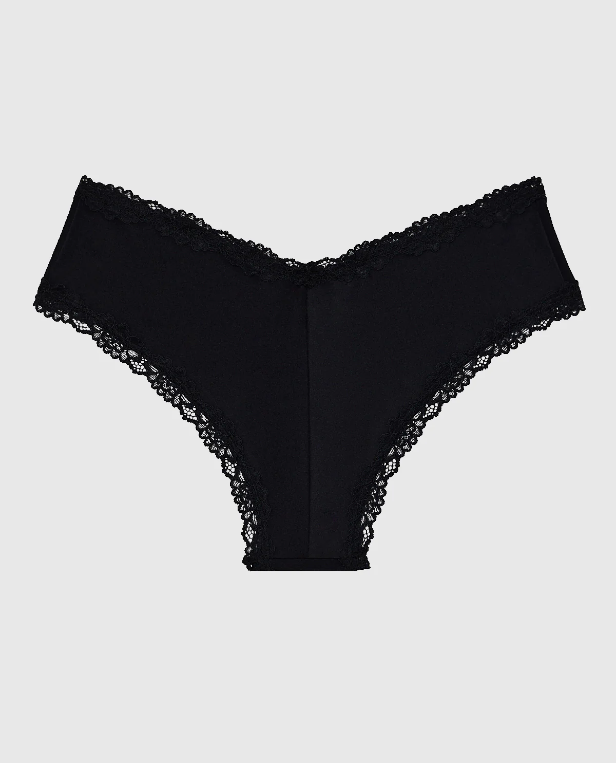 Cheeky Panty With Lace Trim in Tuxedo Black - Image 5