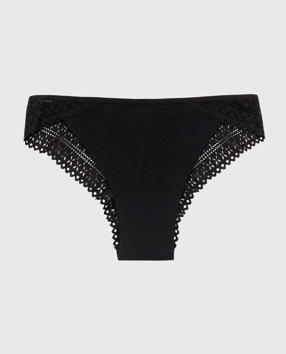 Cheeky Panty with Lace Trim in Tuxedo Black - Image 4