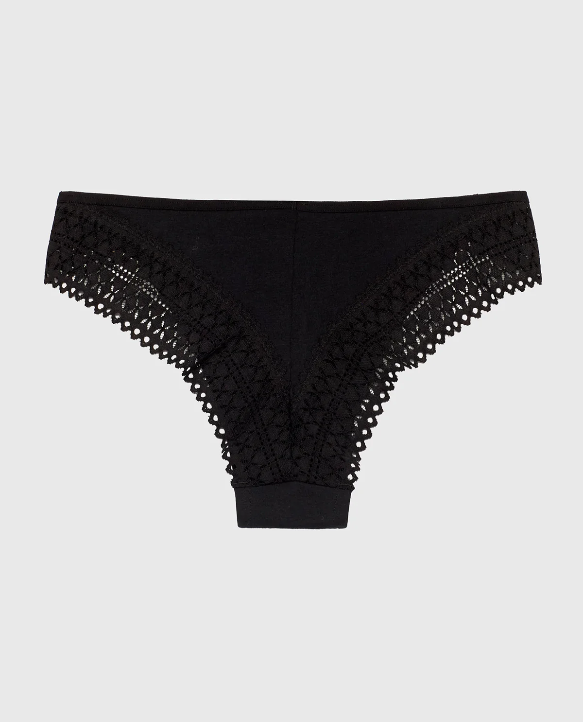 Cheeky Panty with Lace Trim in Tuxedo Black - Image 5