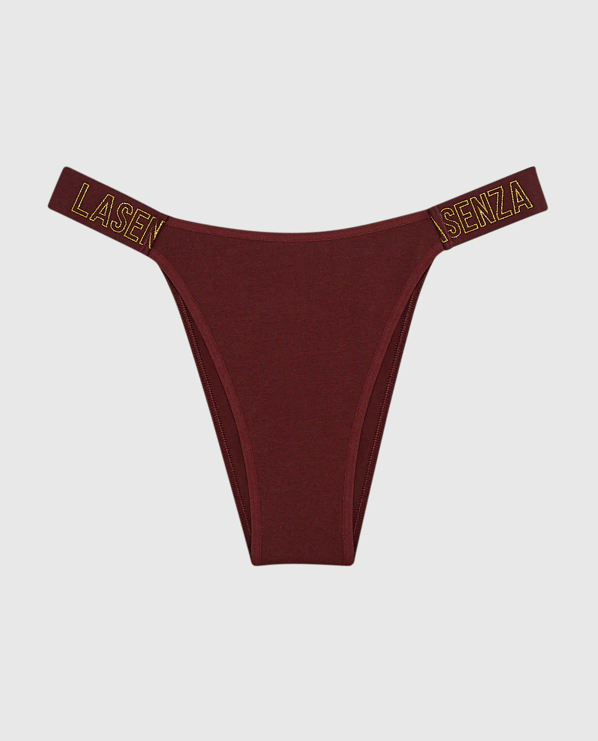 Cheeky Panty with Logo Band in Red Wine - Image 4